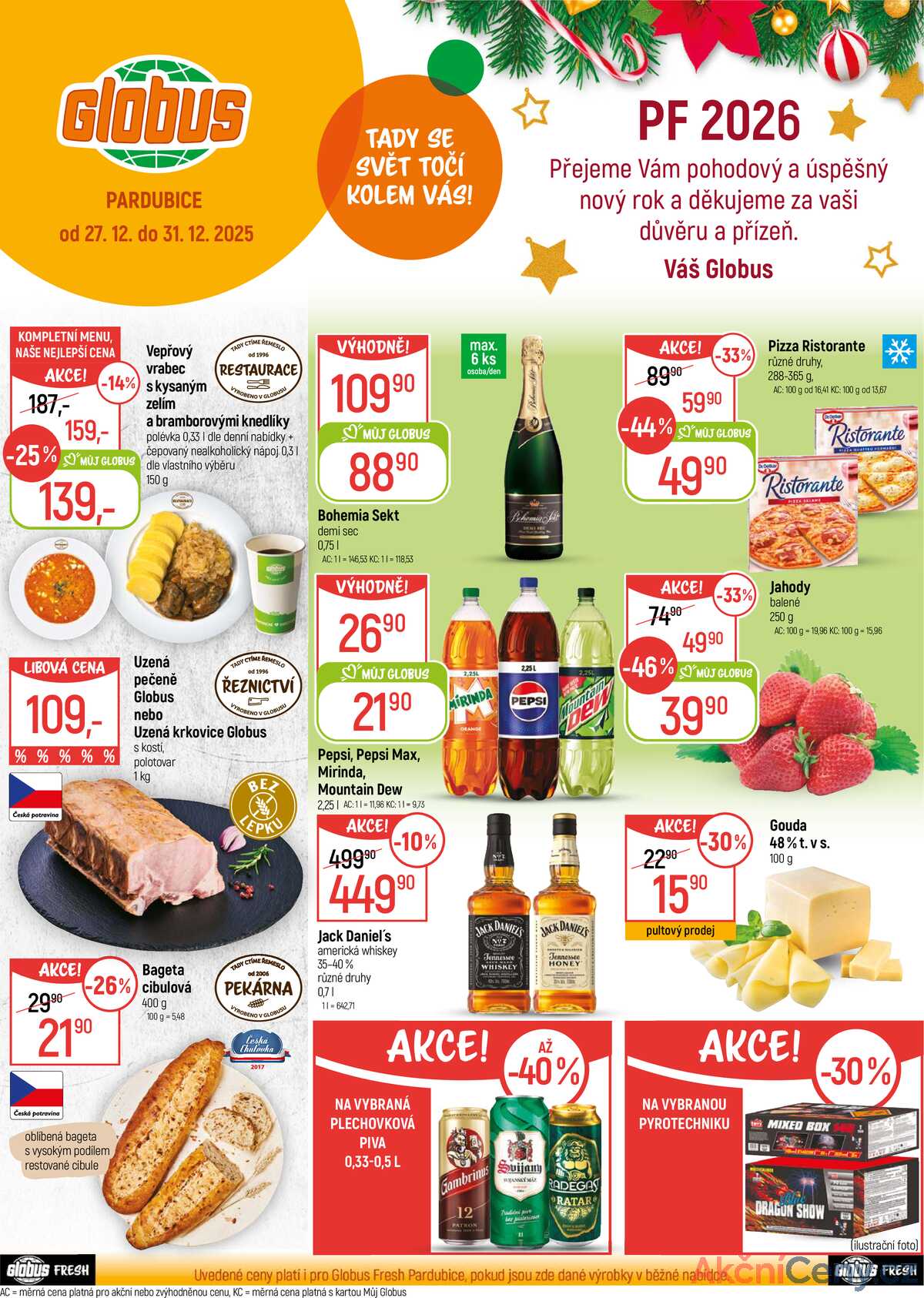 Akční leták Globus 27.12. - 31.12.2025 - Globus Pardubice strana 1
