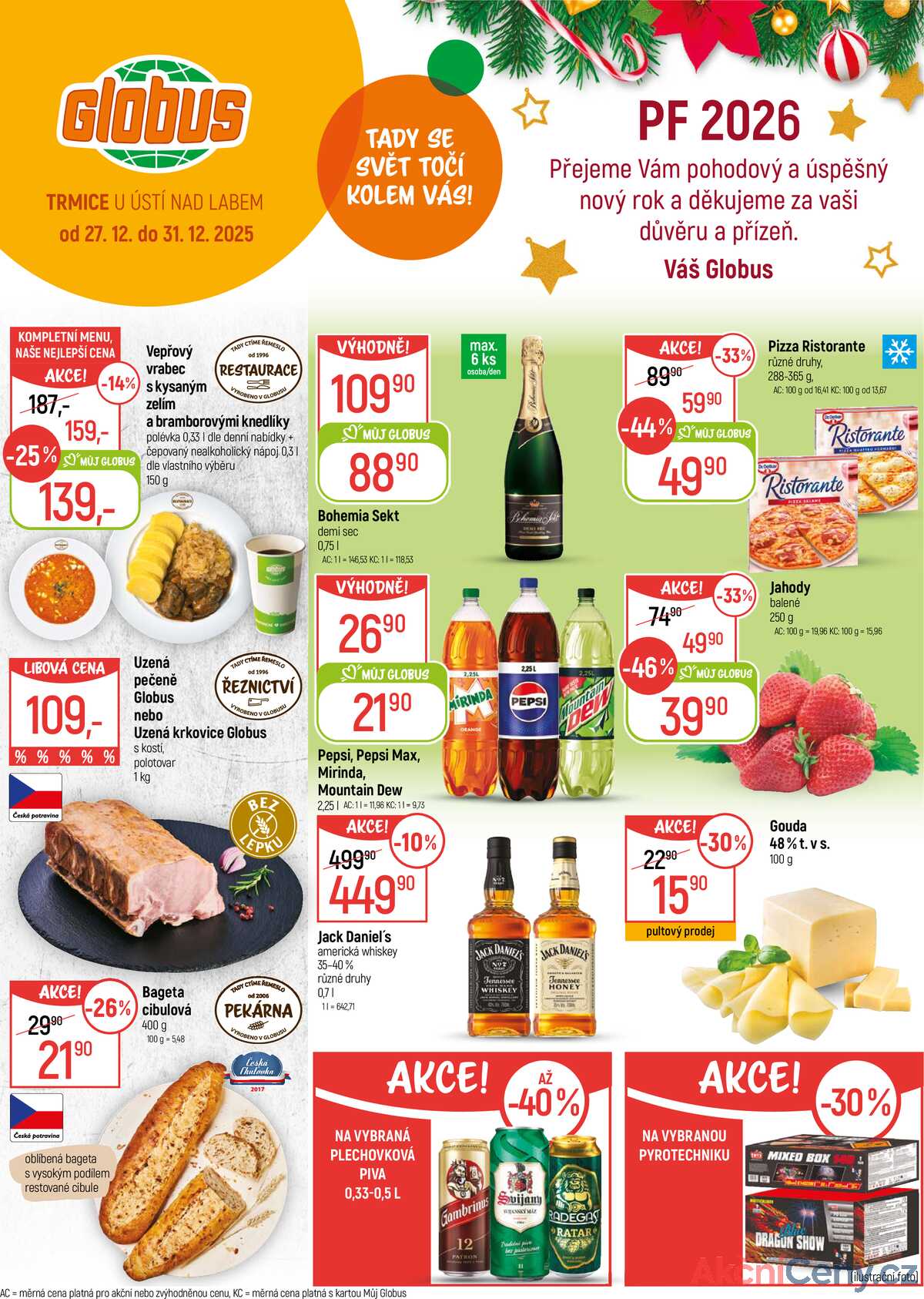 Akční leták Globus 27.12. - 31.12.2025 - Globus Trmice u Ústí nad Labem strana 1