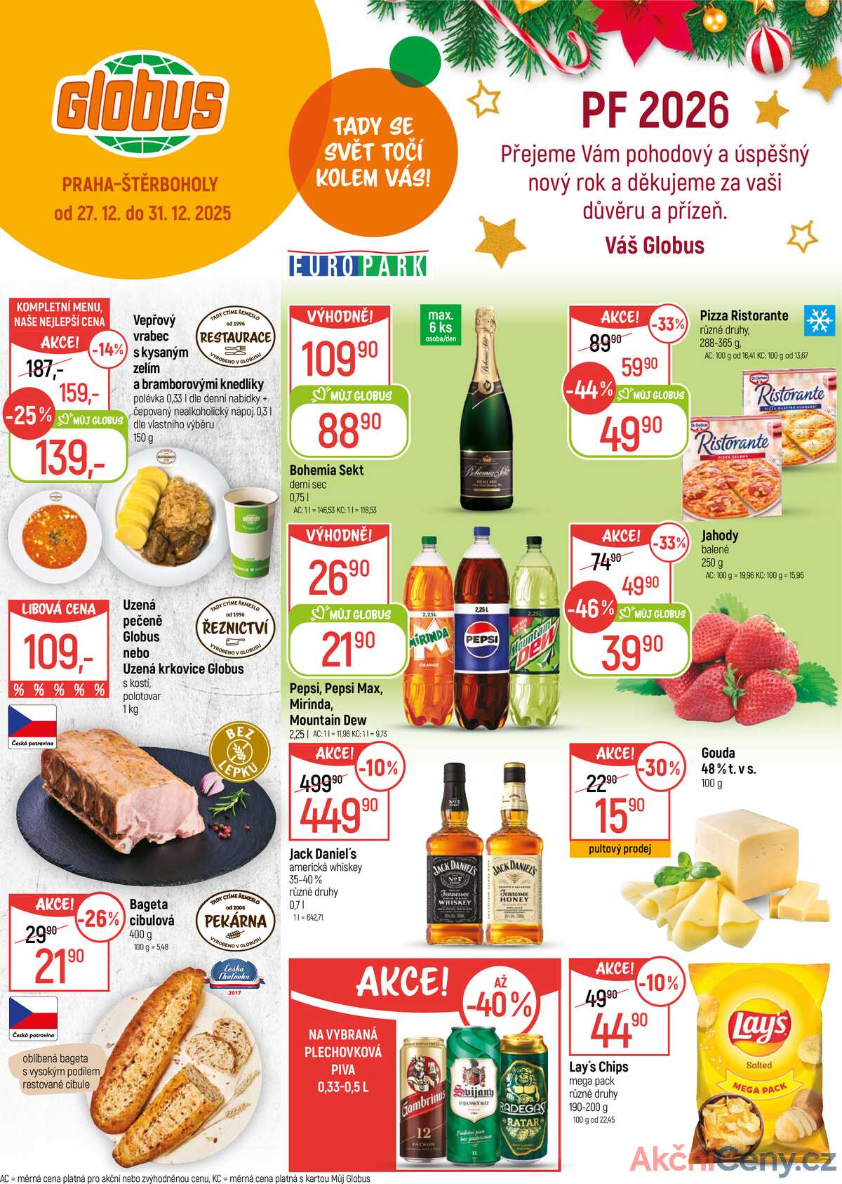 Akční leták Globus 27.12. - 31.12.2025 - Globus Praha - Štěrboholy strana 1