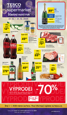 Tesco supermarkety od 27.12. do 31.12.2025
