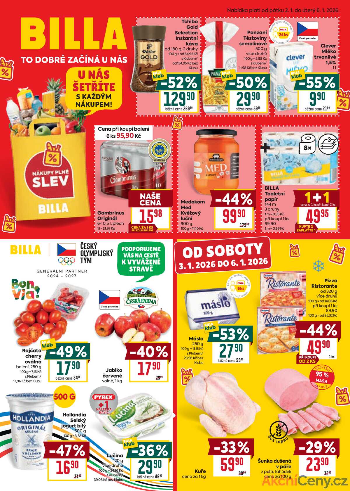 Billa malý leták od 2.1. do 6.1.2026 strana 1