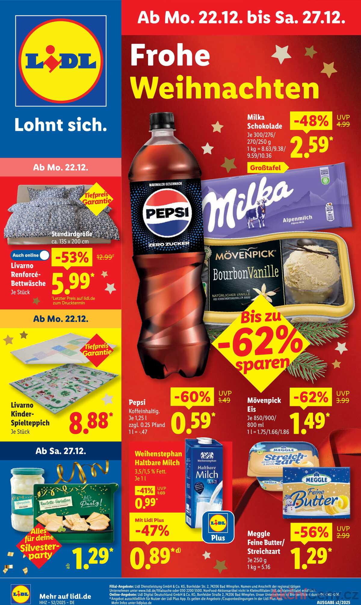 Leták Lidl Německo 22.12.-27.12.2025 strana 1