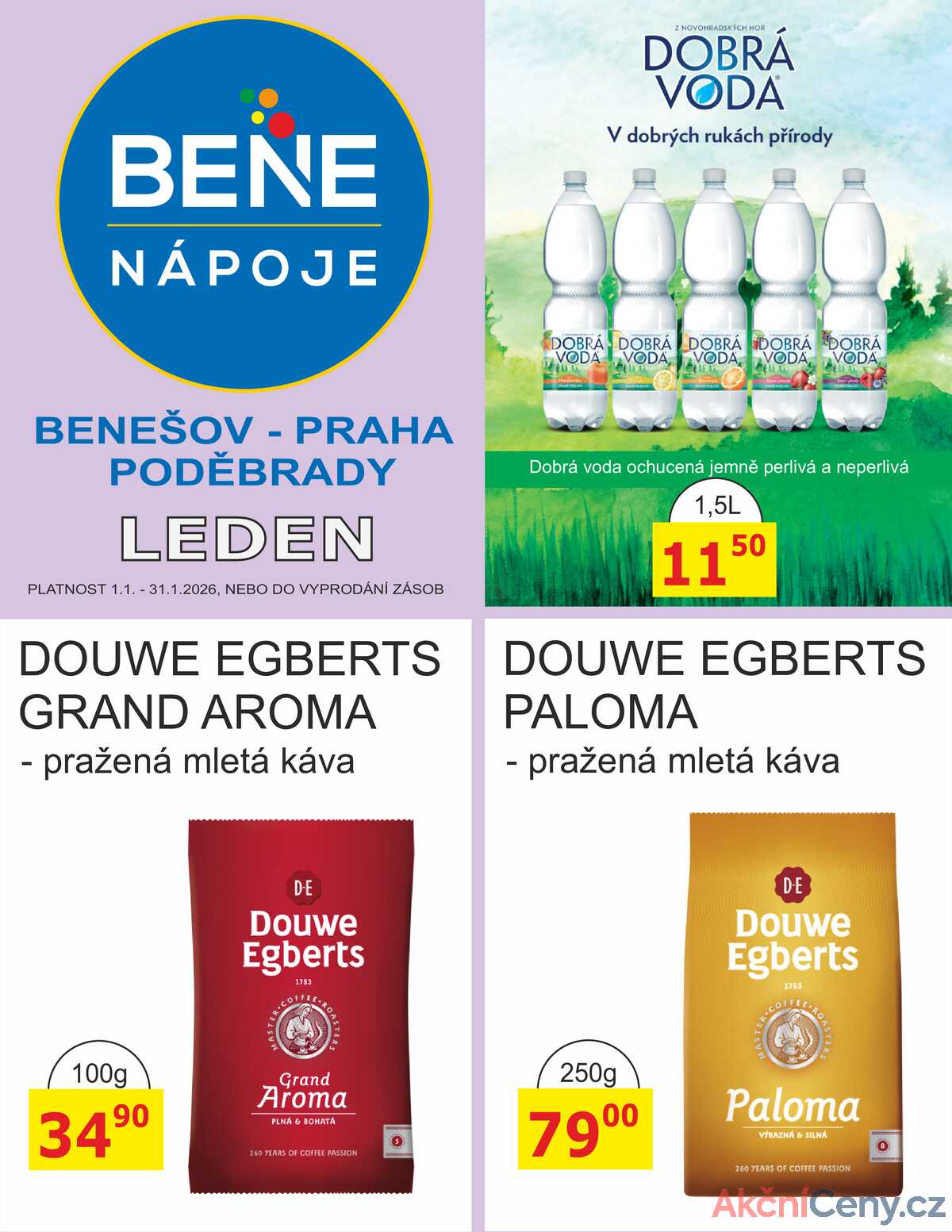 BENE Nápoje od 1.1. do 31.1.2026 strana 1
