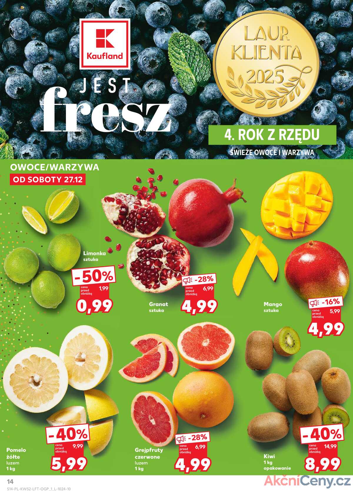 Leták Kaufland Polsko 27.12.-31.12.2025 - Noviny týdne strana 14