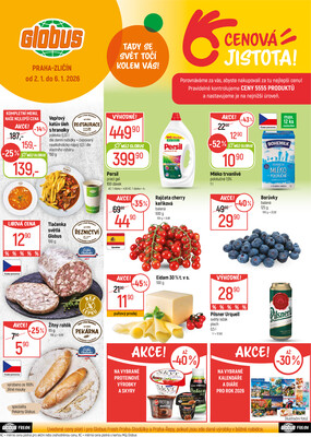 Akční leták Globus 2.1. - 6.1.2026 - Globus Praha - Zličín