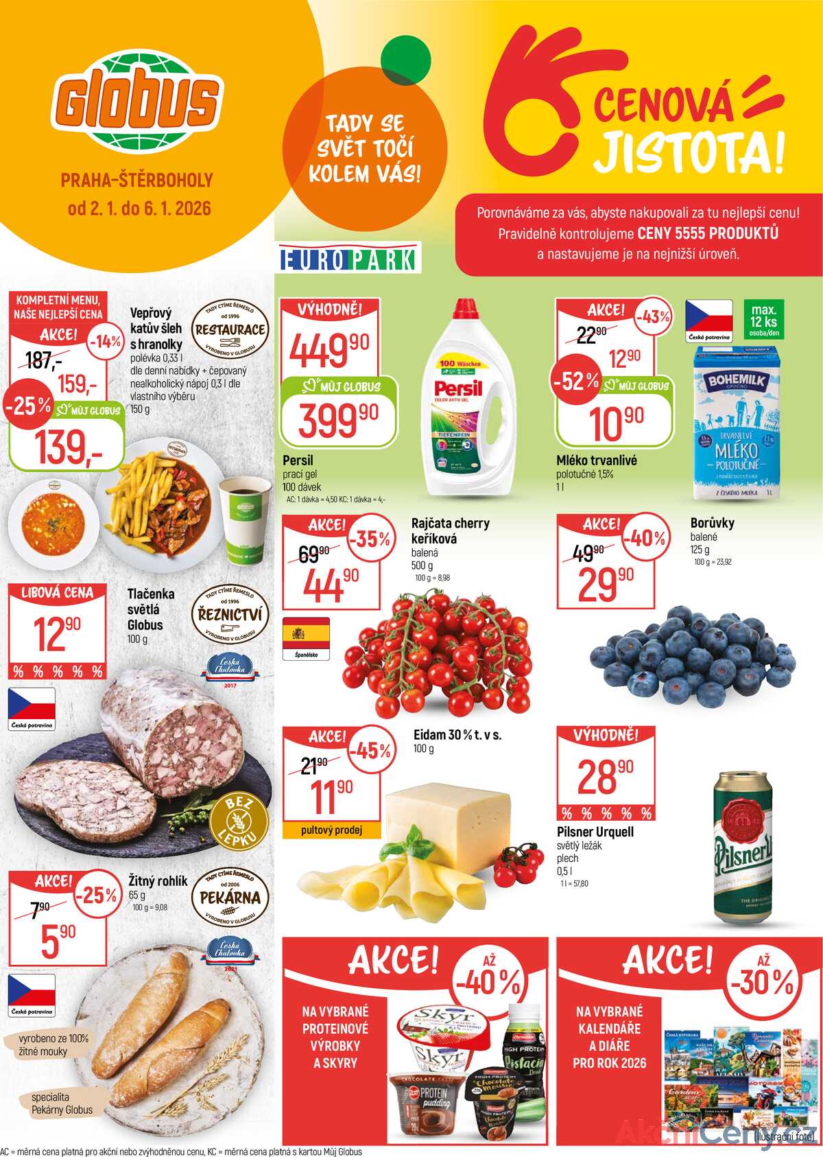 Akční leták Globus 2.1. - 6.1.2026 - Globus Praha - Štěrboholy strana 1