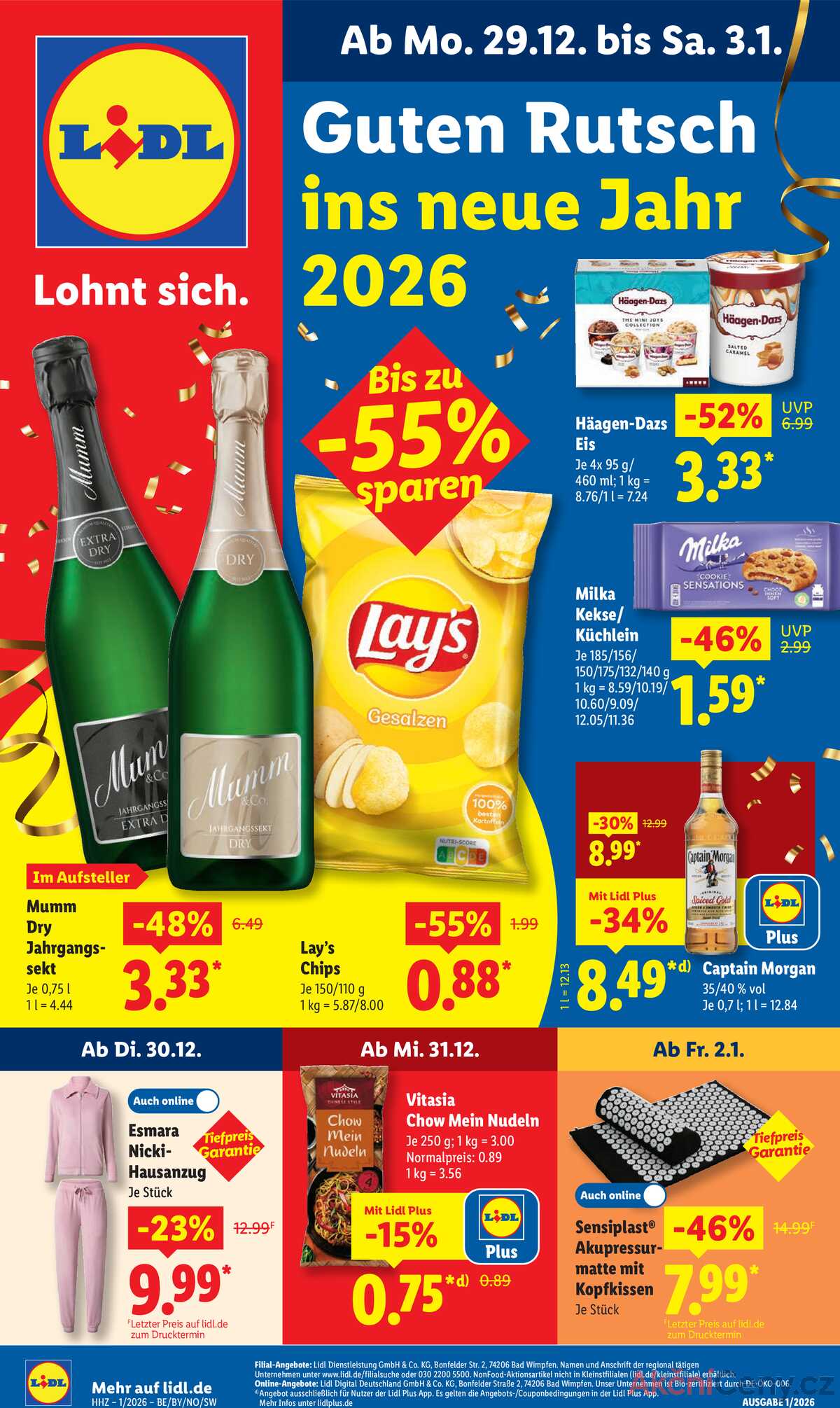 Leták Lidl Německo 29.12.-3.1.2026 strana 1