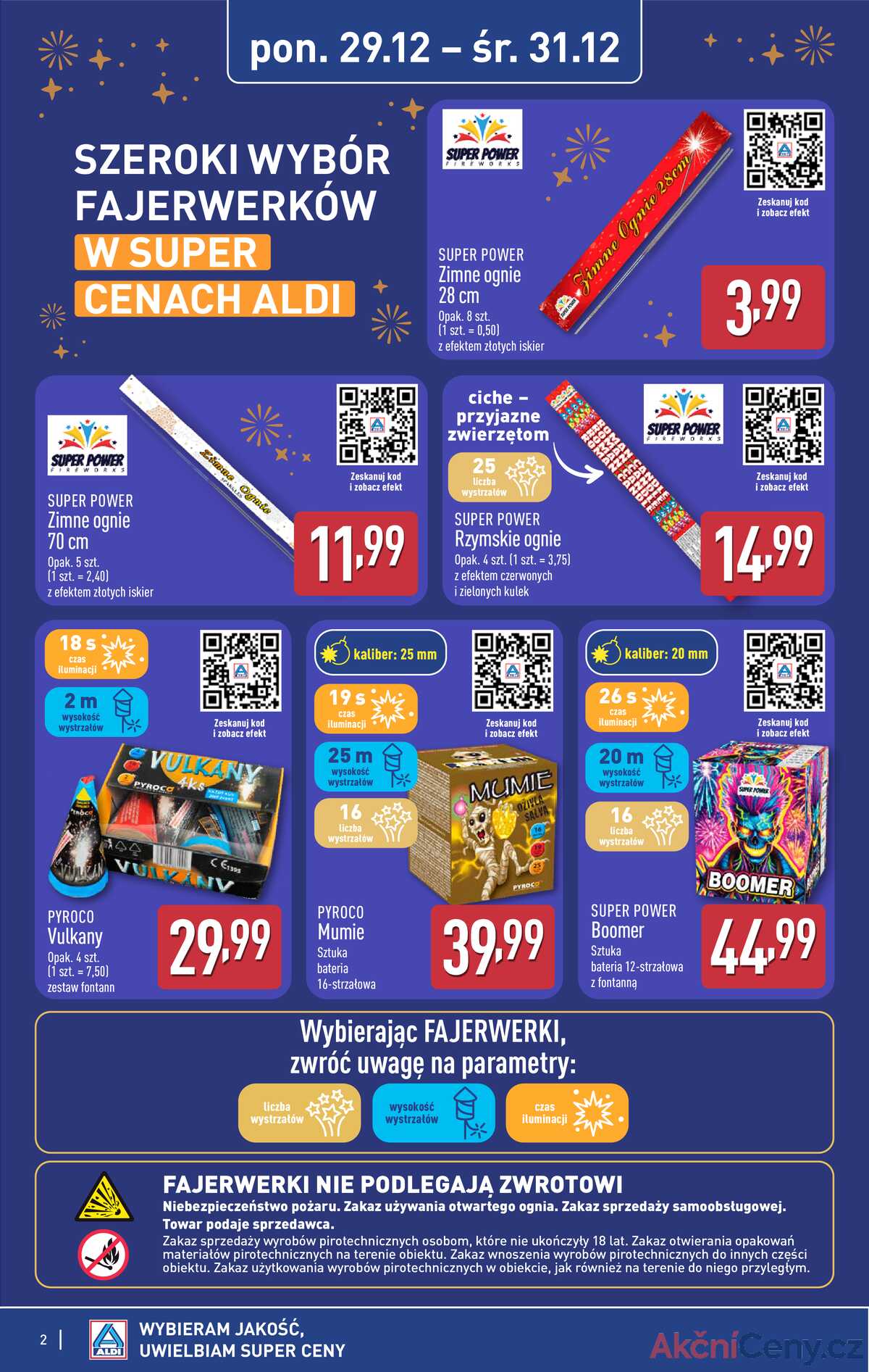 Leták Aldi Polsko 29.12.-31.12.2025 - Ohňostroje za skvělé ceny ALDI strana 2