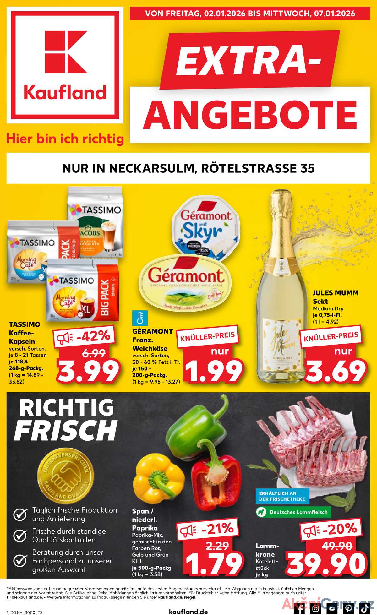 Leták Kaufland Německo 2.1.-7.1.2026 strana 1