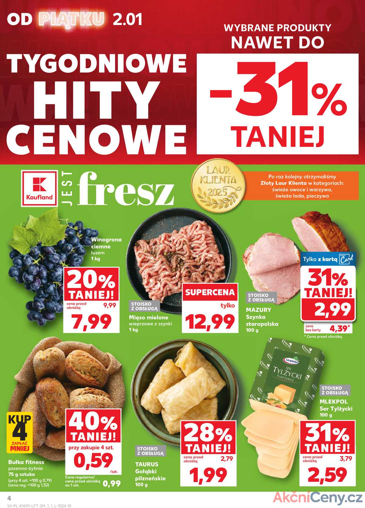 Leták Kaufland Polsko 2.1.-7.1.2026 - Noviny týdne strana 4