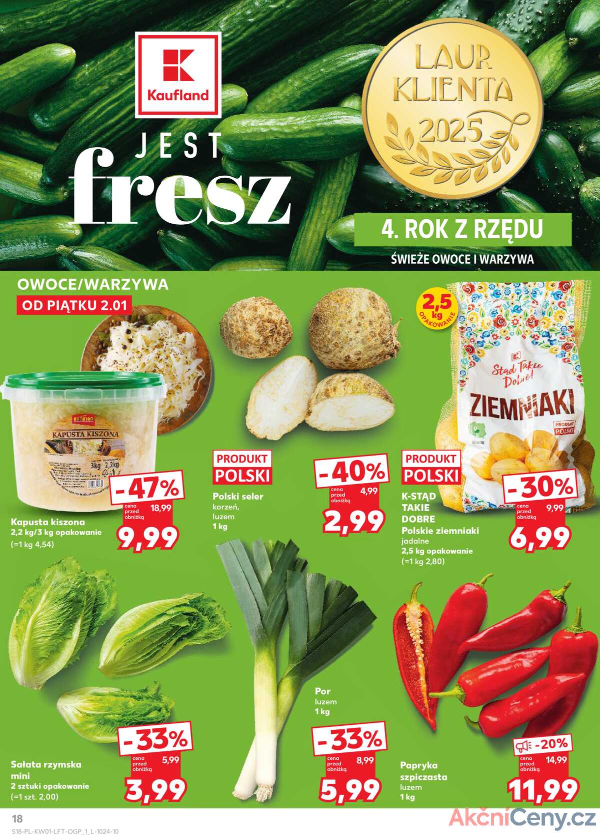 Leták Kaufland Polsko 2.1.-7.1.2026 - Noviny týdne strana 18