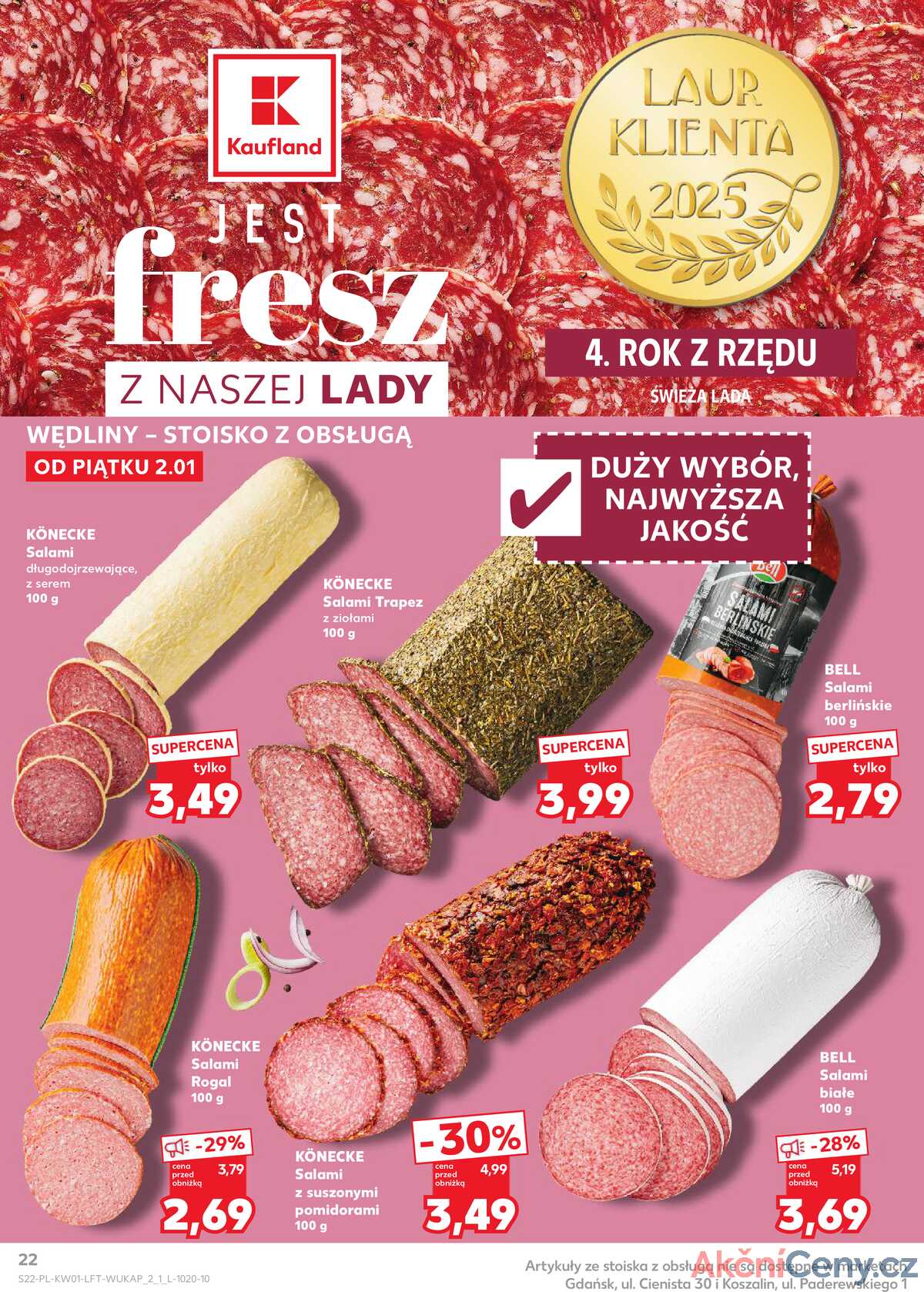 Leták Kaufland Polsko 2.1.-7.1.2026 - Noviny týdne strana 22