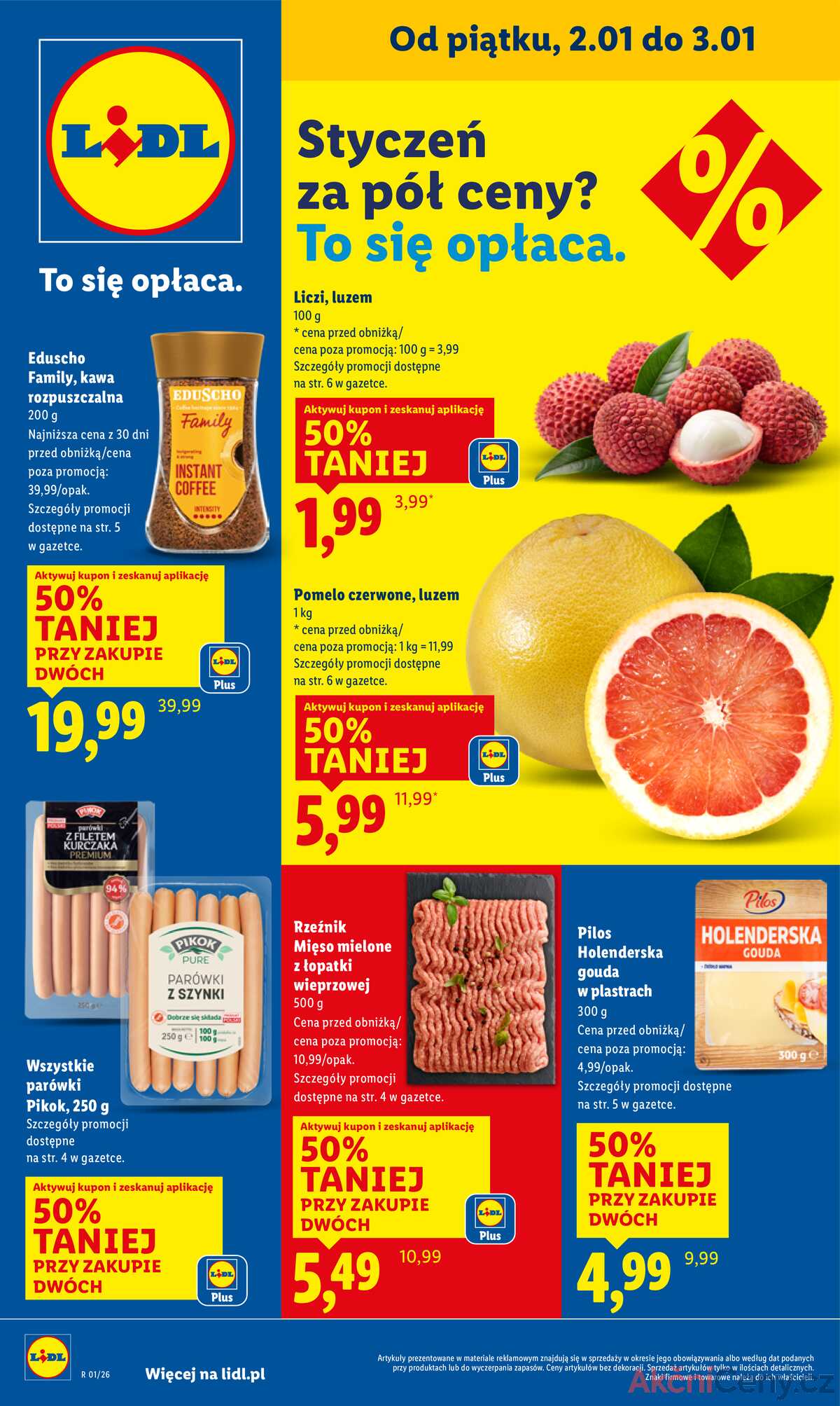 Leták Lidl Polsko 2.1.-3.1.2026 strana 1