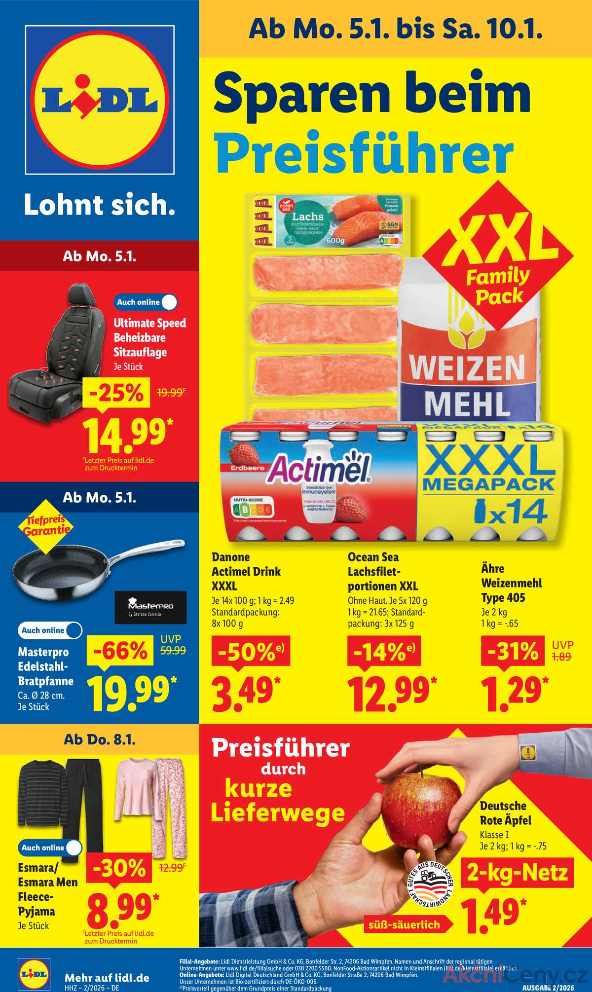 Leták Lidl Německo 5.1.-10.1.2026 strana 1