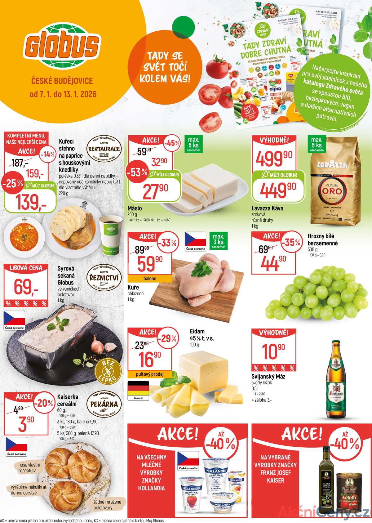 Akční leták Globus 7.1. - 13.1.2026 - Globus České Budějovice strana 1