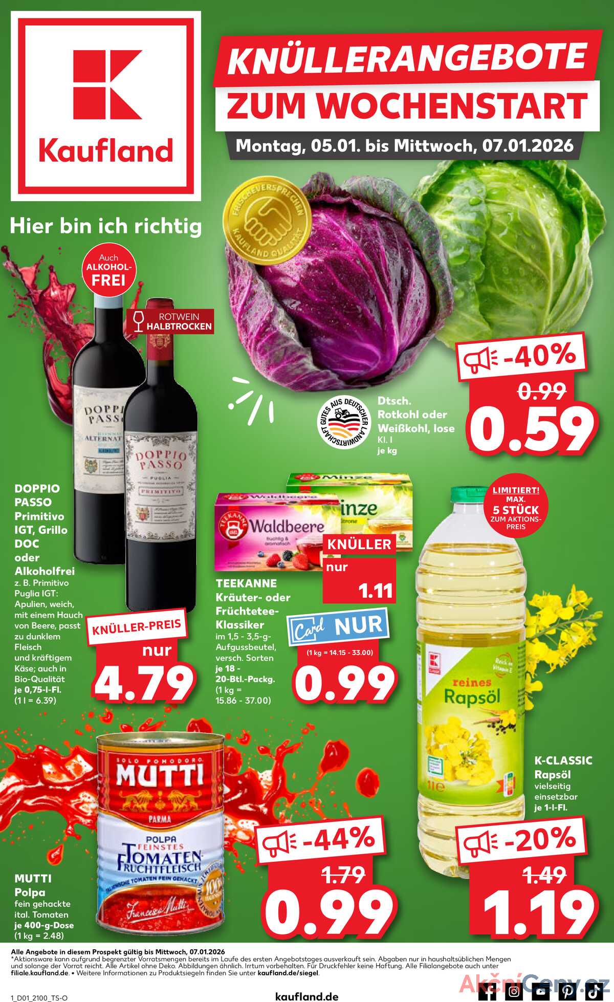 Leták Kaufland Německo 4.1.-7.1.2026 strana 1