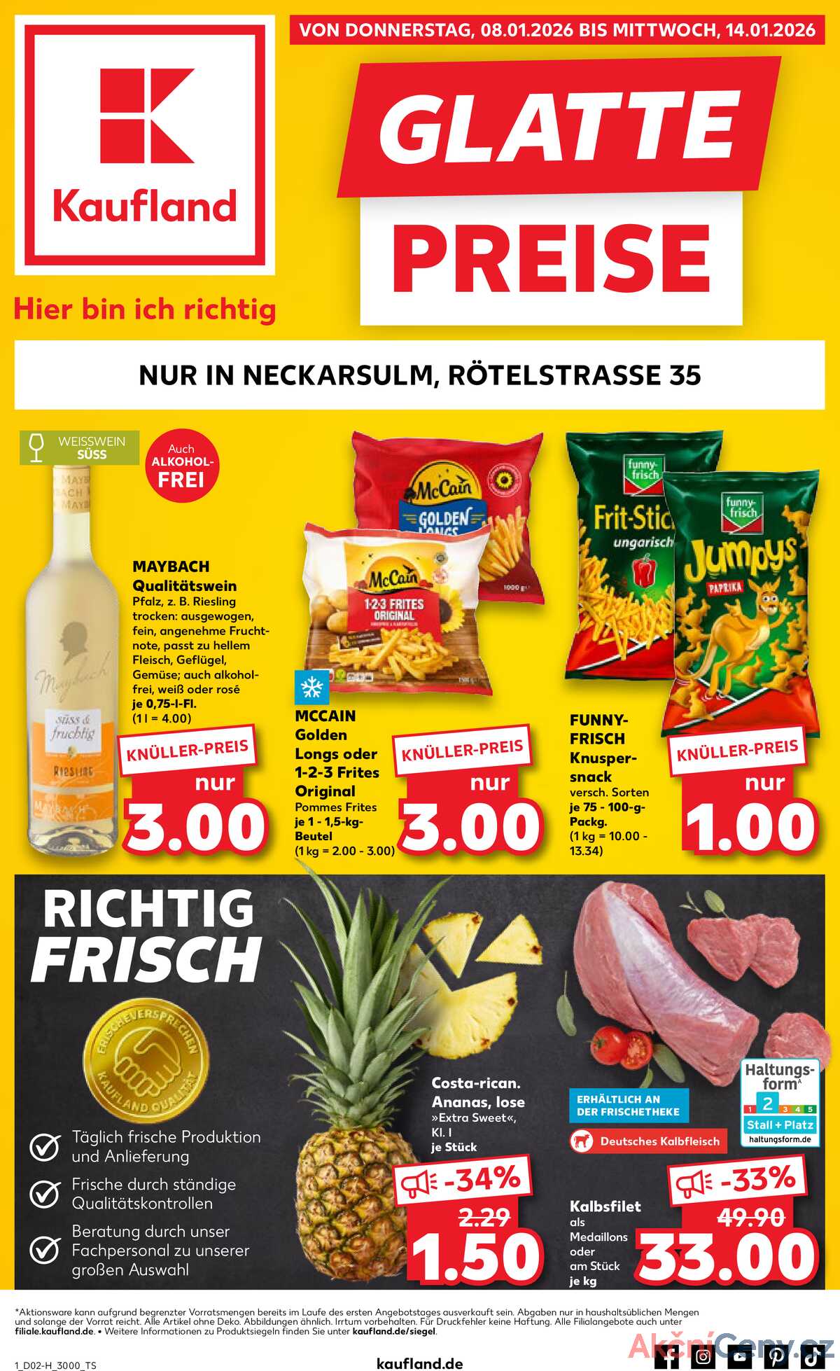 Leták Kaufland Německo 8.1.-14.1.2026 strana 1