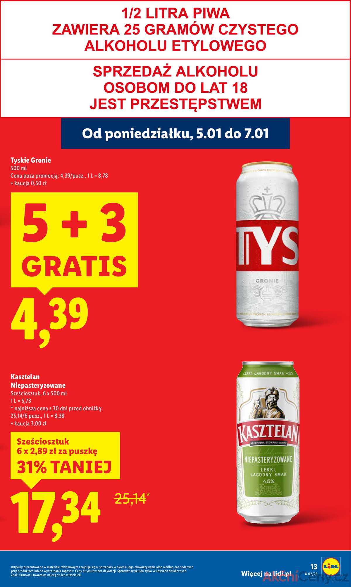 Leták Lidl Polsko 5.1.-7.1.2026 strana 13