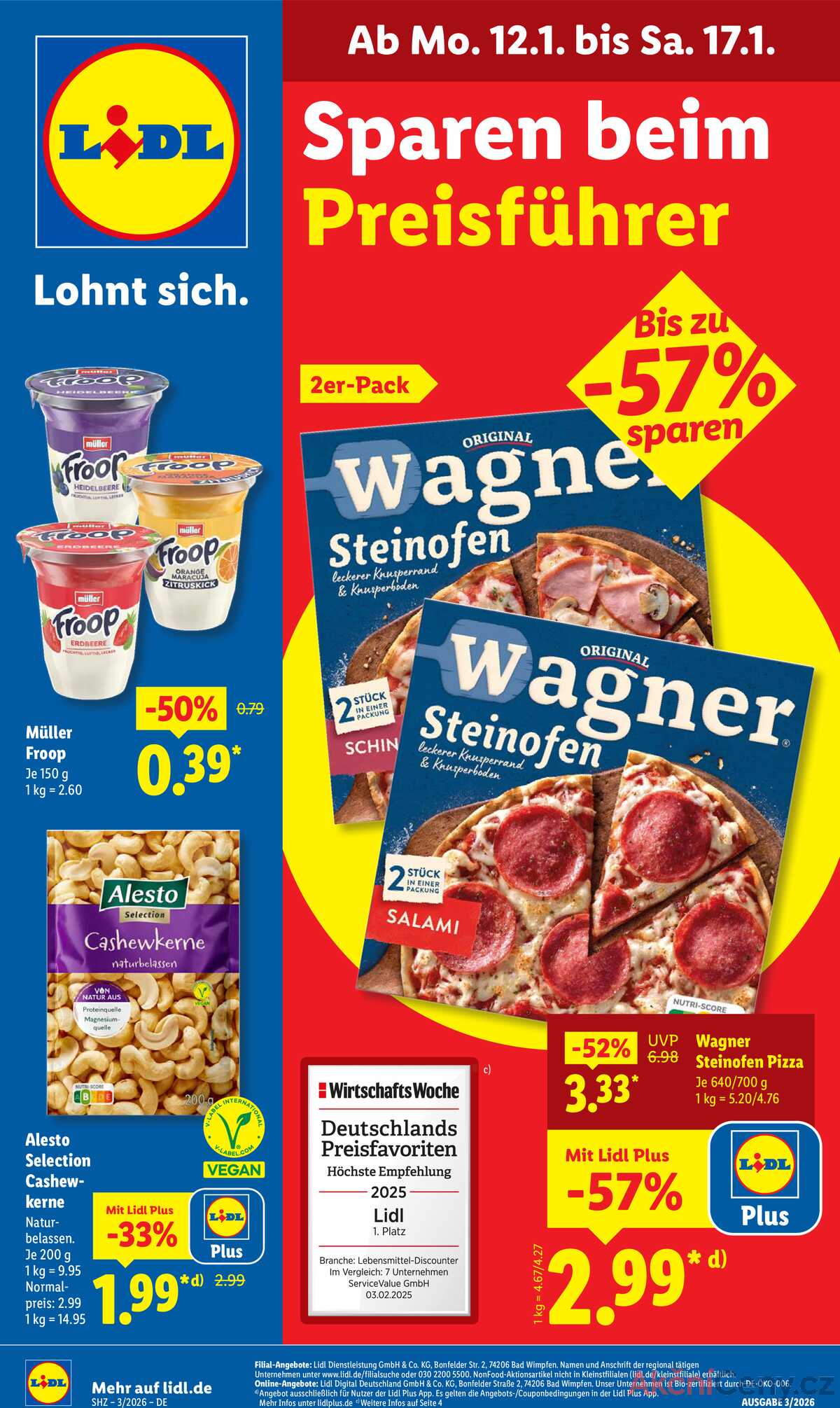 Leták Lidl Německo 12.1.-17.1.2026 strana 1
