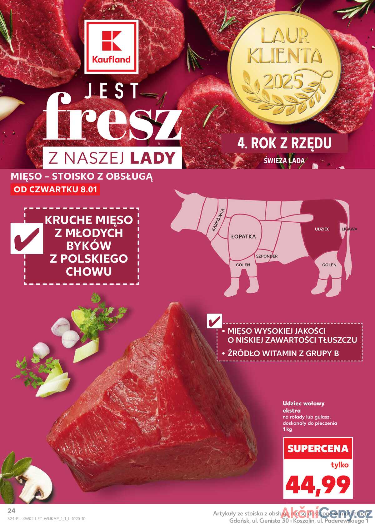 Leták Kaufland Polsko 8.1.-14.1.2026 - Noviny týdne strana 24