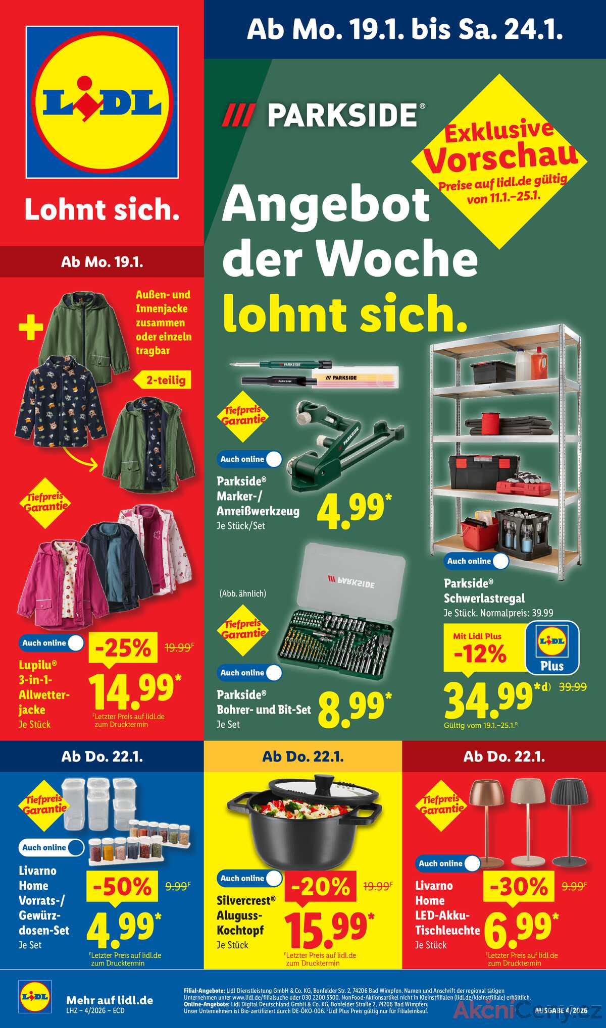Leták Lidl Německo 19.1.-24.1.2026 strana 1