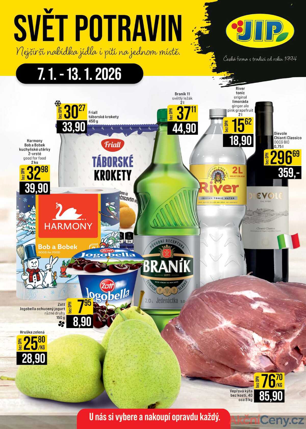 JIP Cash & Carry Brno, Praha, Ostrava, Jilemnice, Pardubice, Ostrava, Karlovy Vary, Olomouc a Zlín od 7.1. do 13.1.2026 strana 1