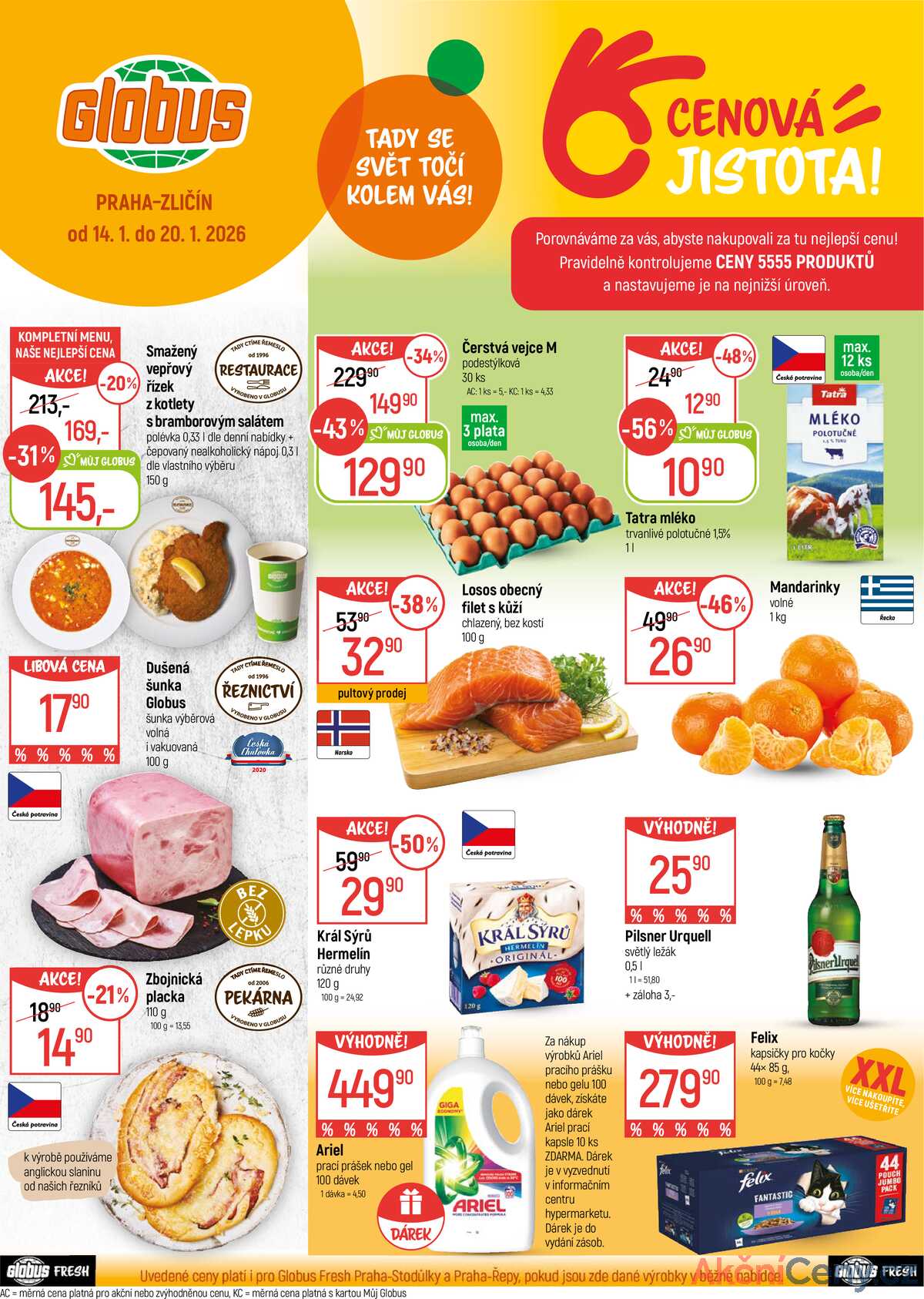 Akční leták Globus 14.1. - 20.1.2026 - Globus Praha - Zličín strana 1
