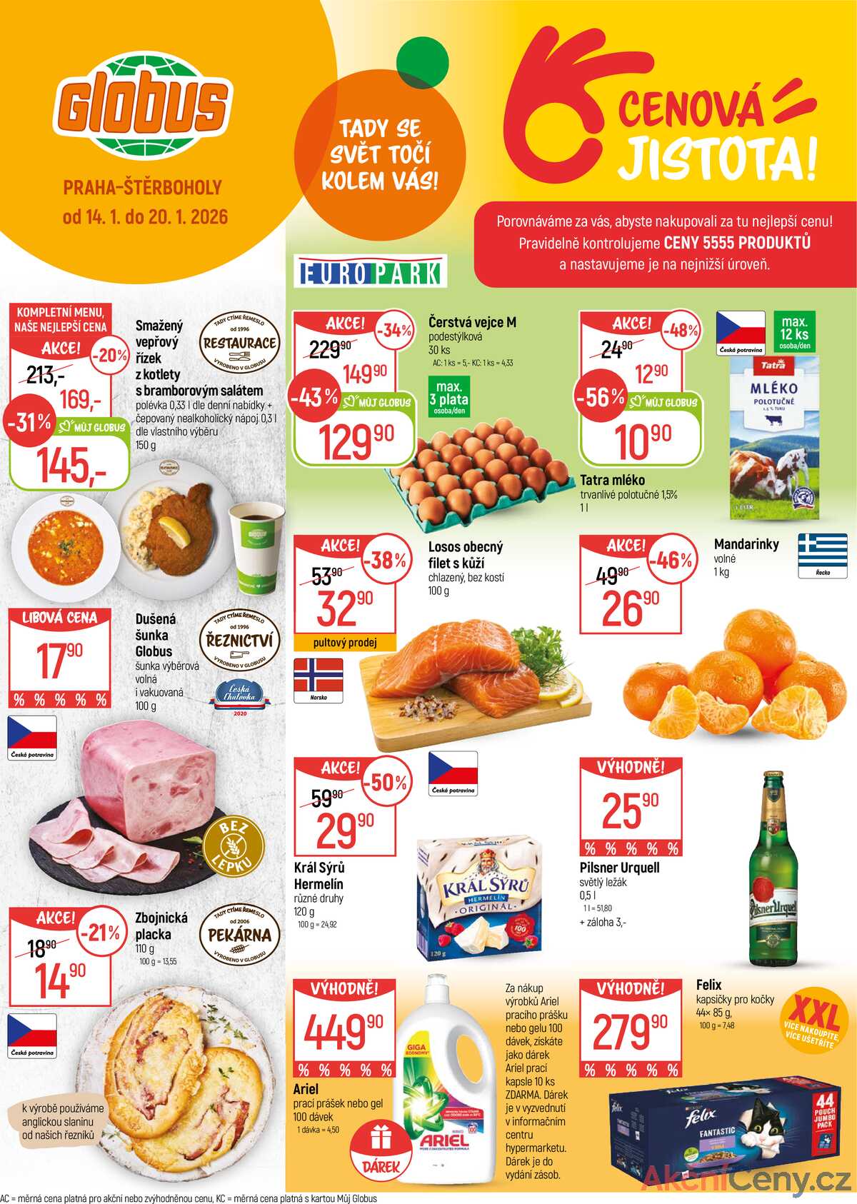 Akční leták Globus 14.1. - 20.1.2026 - Globus Praha - Štěrboholy strana 1