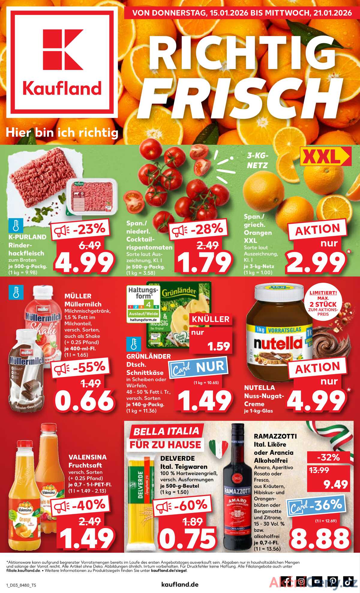 Leták Kaufland Německo 15.1.-21.1.2026 strana 1