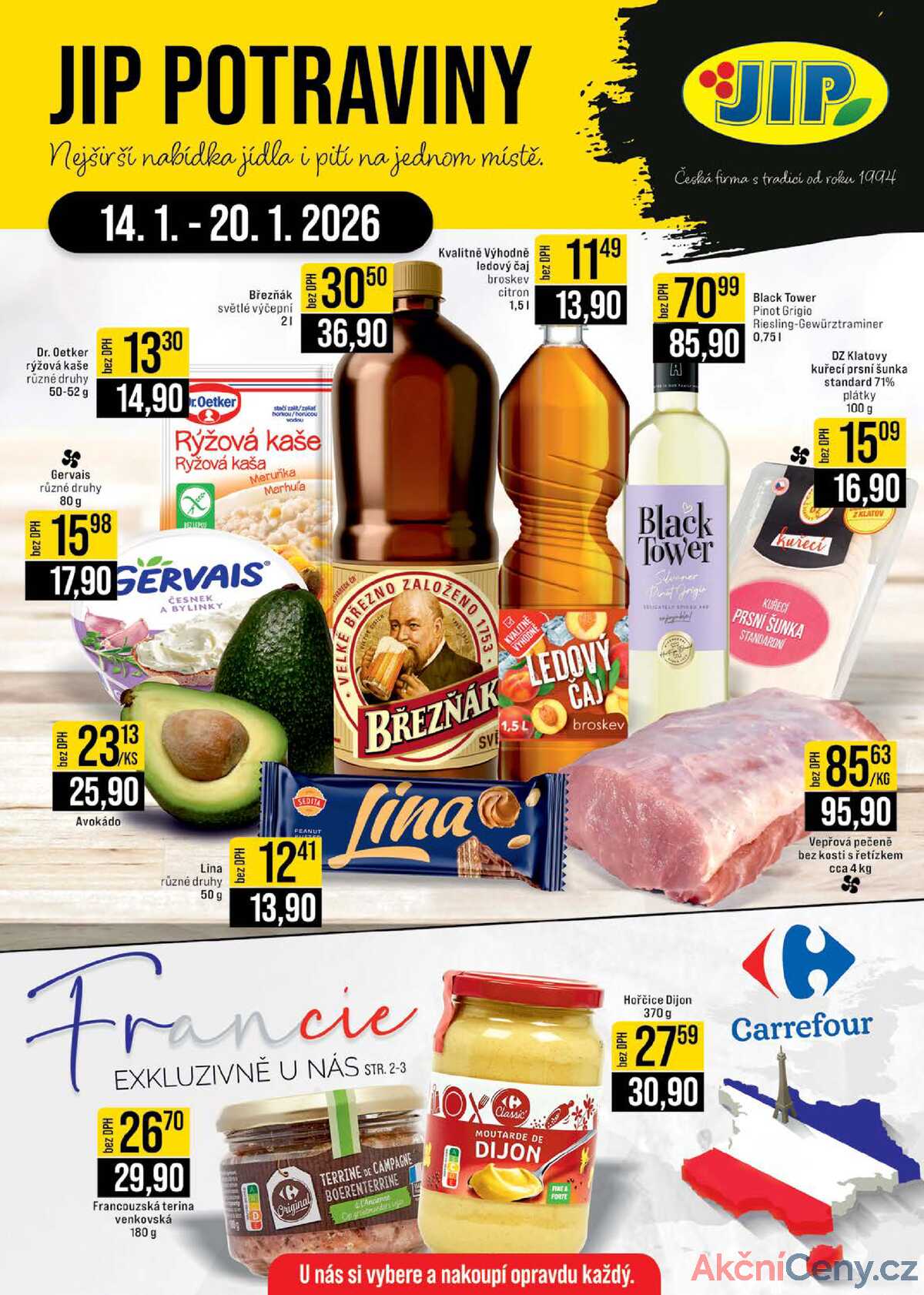 JIP Cash & Carry České Budějovice, Most, Náchod, Polička, Sušice a Svoboda nad Úpou od 14.1. do 20.1.2026 strana 1