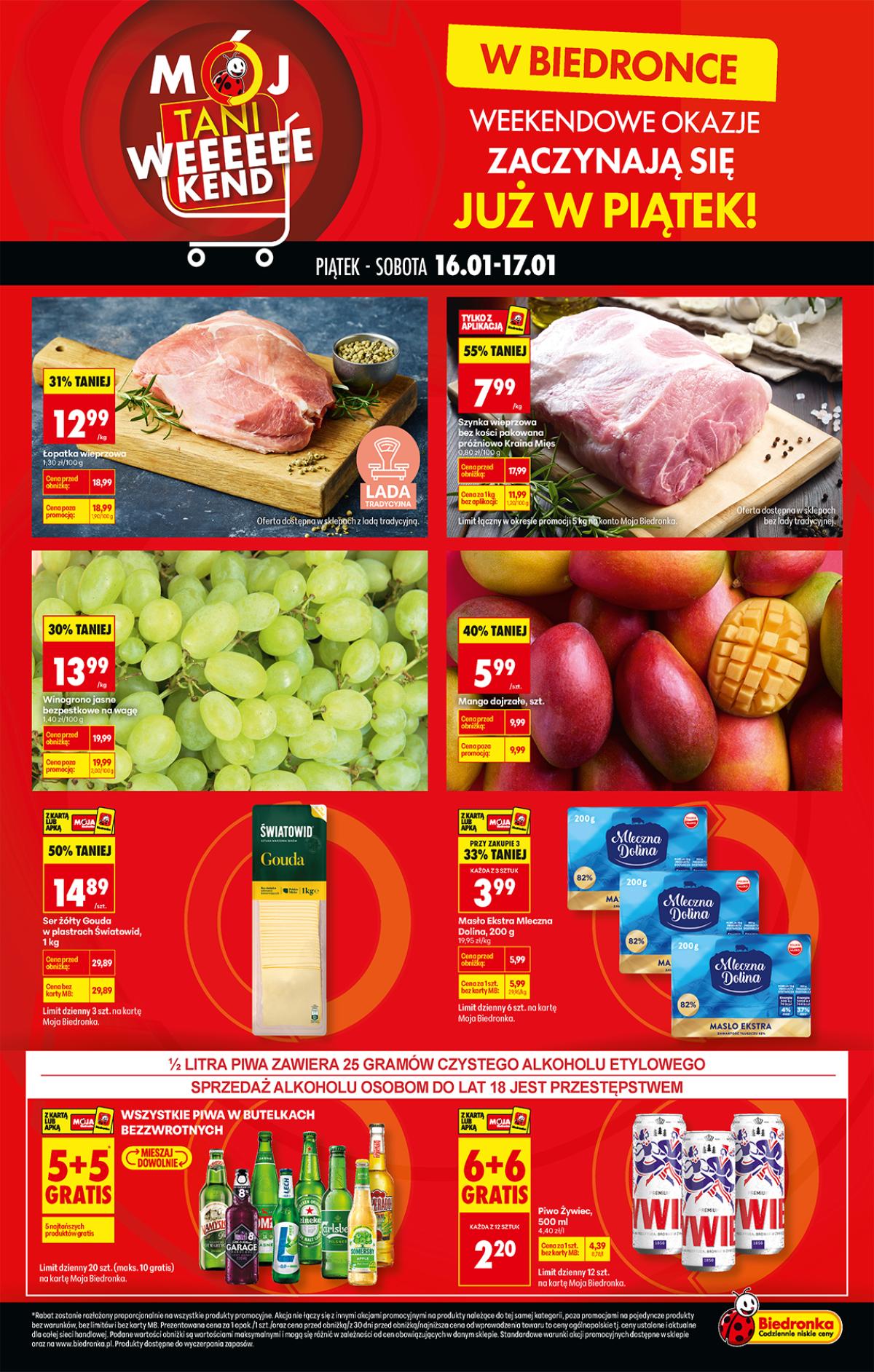 Leták Biedronka Polsko 16.1.-17.1.2026 strana 1