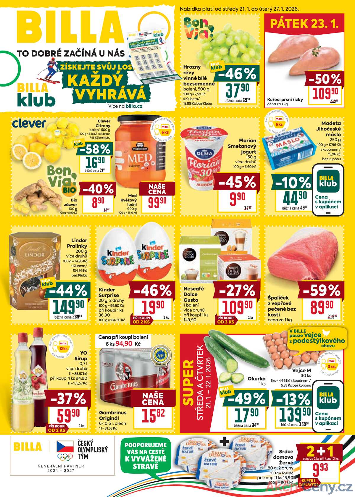 Billa malý leták od 21.1. do 27.1.2026 strana 1