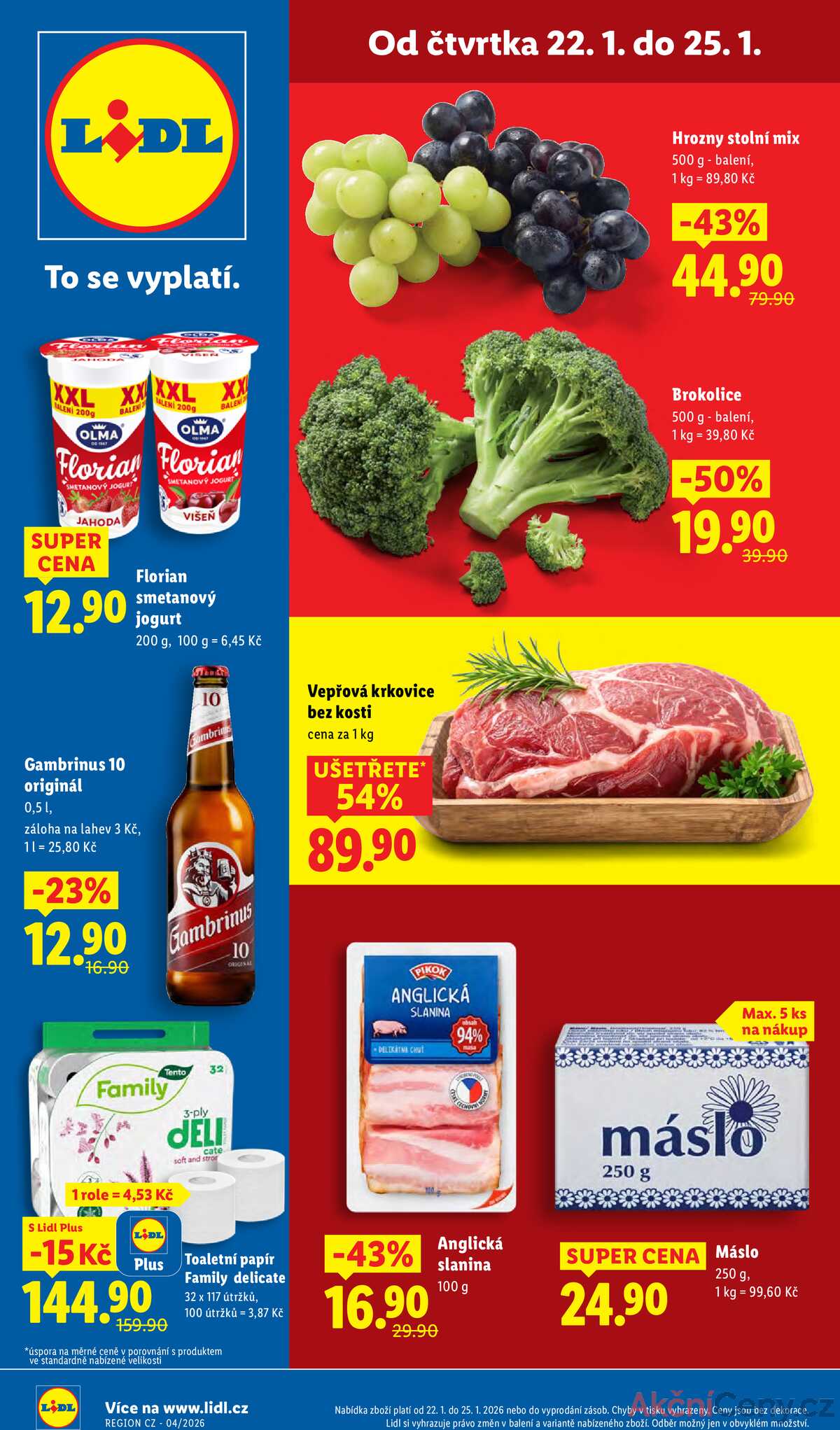 Lidl Čtvrtek od 22.1. do 25.1.2026 strana 1
