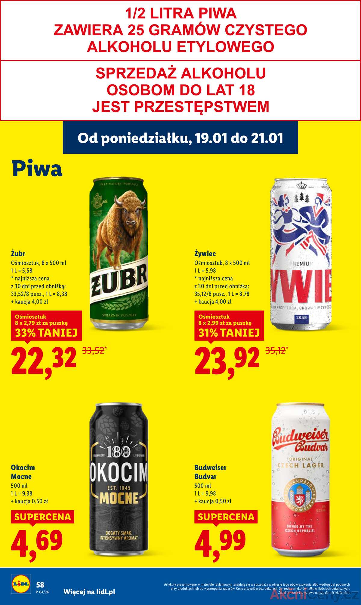 Leták Lidl Polsko 19.1.-21.1.2026 strana 58