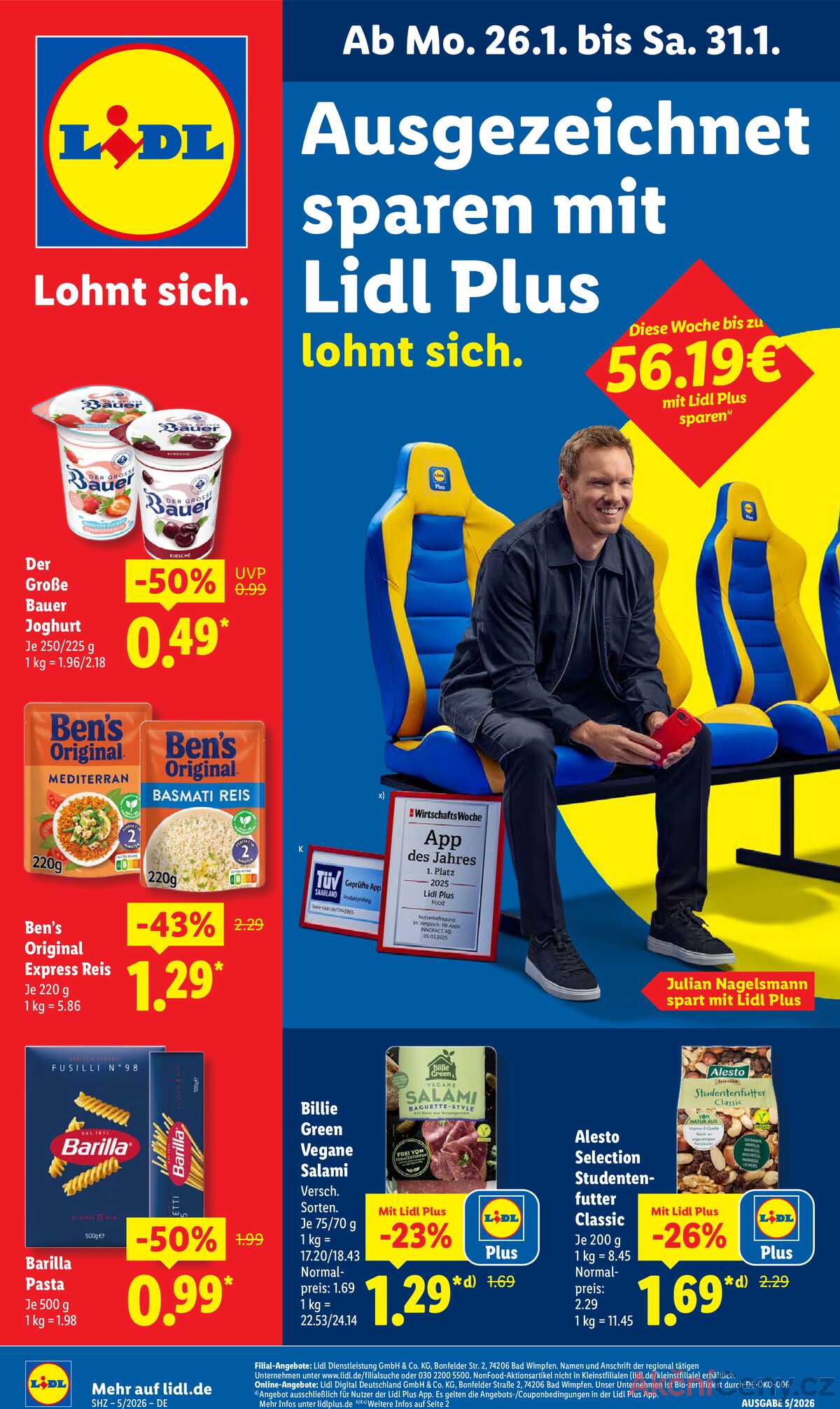 Leták Lidl Německo 26.1.-31.1.2026 strana 1
