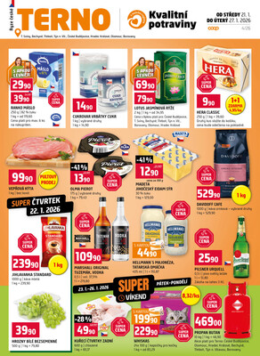 Terno České Budějovice, Třeboň, Trhové sviny, Bechyně, Týn nad Vltavou, Hradec Králové, Borovany, Olomouc od 21.1. do 27.1.2026