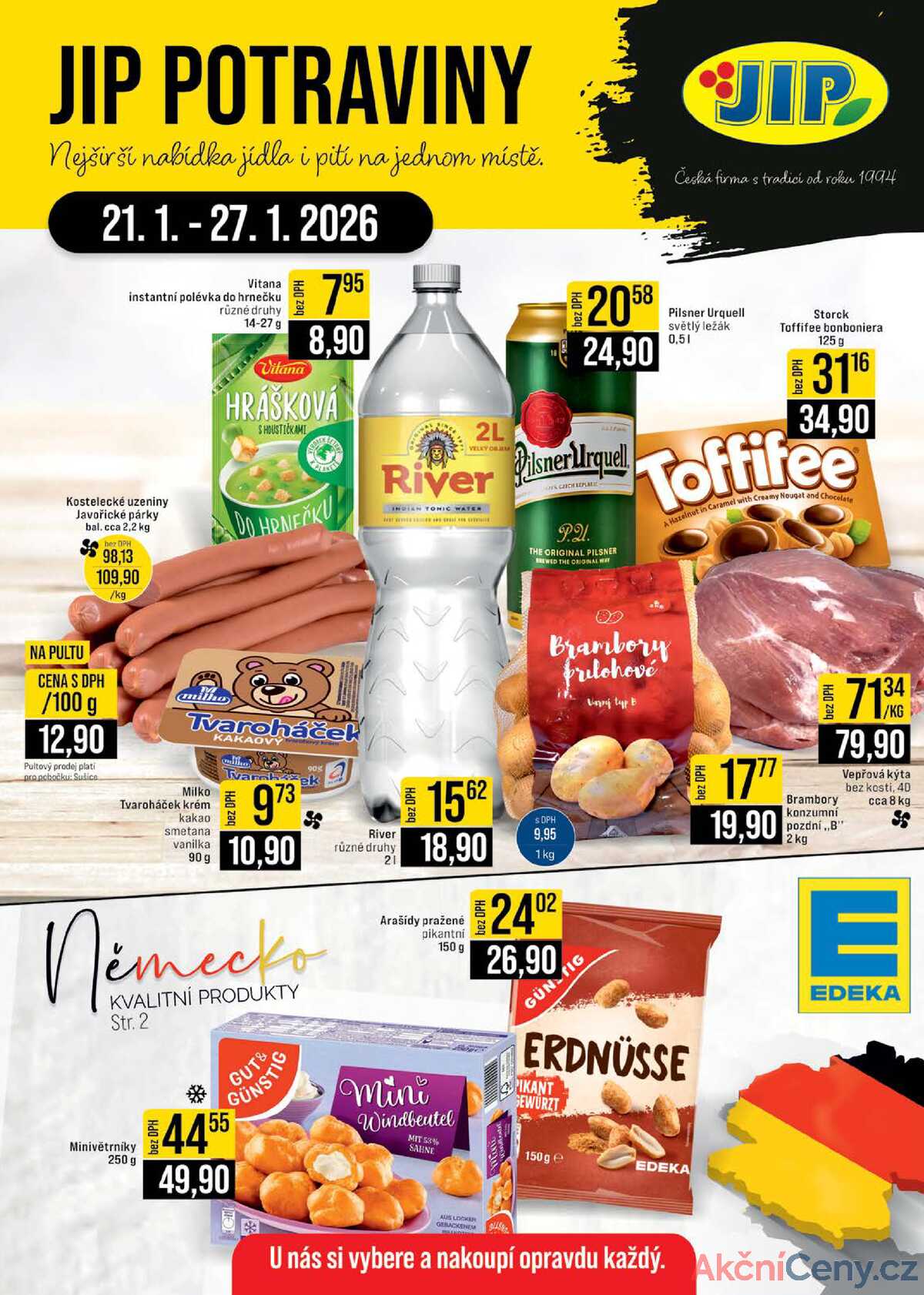 JIP Cash & Carry České Budějovice, Most, Náchod, Polička, Sušice a Svoboda nad Úpou od 21.1. do 27.1.2026 strana 1