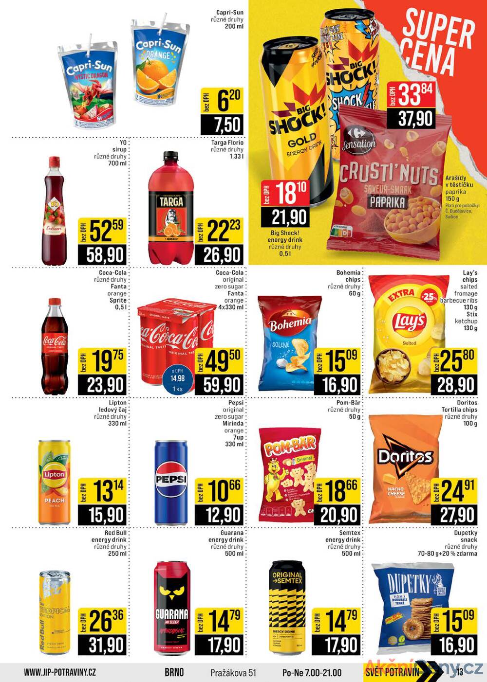 JIP Cash & Carry České Budějovice, Most, Náchod, Polička, Sušice a Svoboda nad Úpou od 21.1. do 27.1.2026