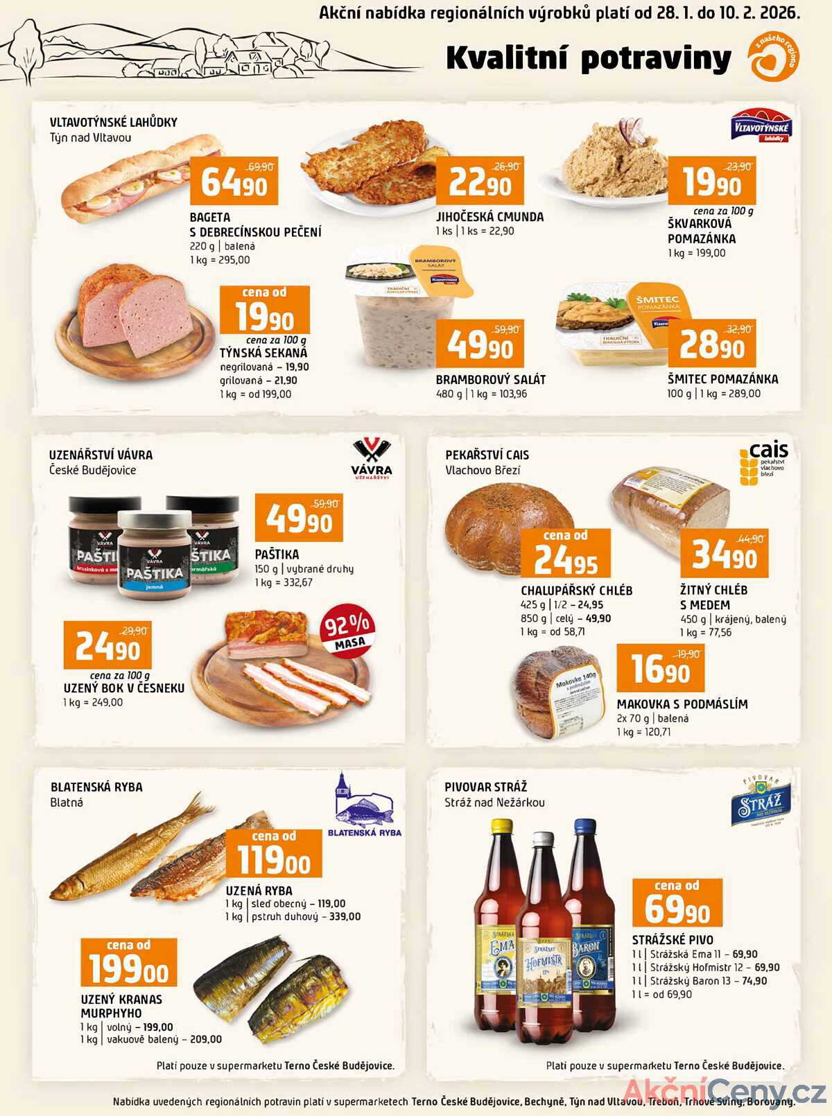 Terno České Budějovice, Třeboň, Trhové sviny, Bechyně, Týn nad Vltavou, Borovany od 28.1. do 3.2.2026 strana 16