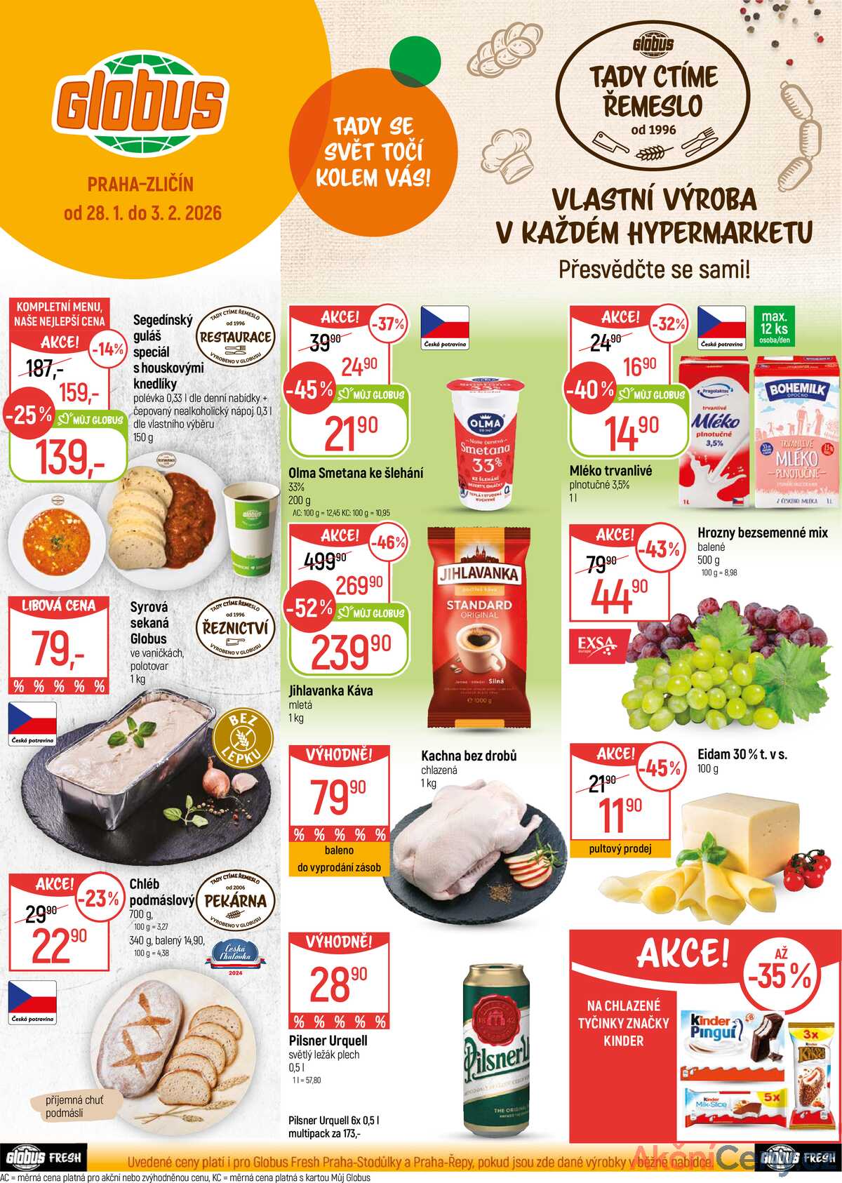 Akční leták Globus 28.1. - 3.2.2026 - Globus Praha - Zličín strana 1
