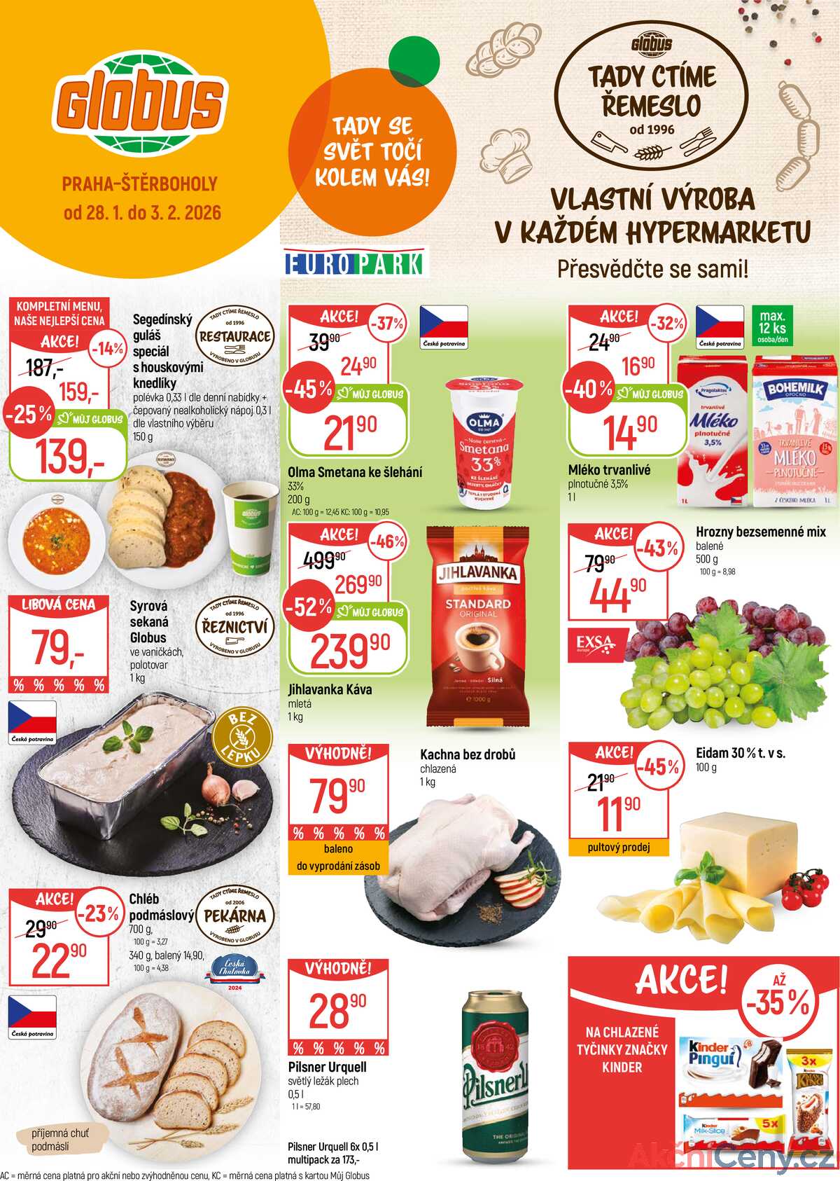 Akční leták Globus 28.1. - 3.2.2026 - Globus Praha - Štěrboholy strana 1