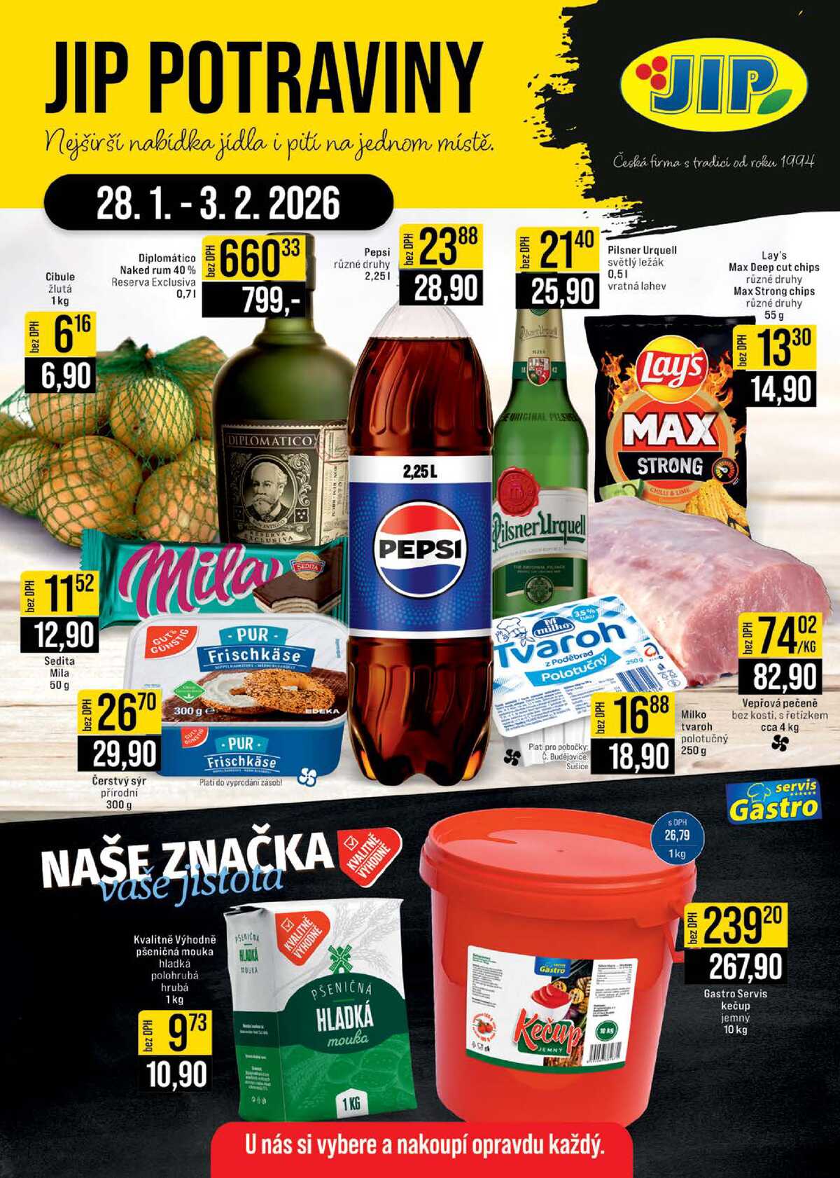 JIP Cash & Carry České Budějovice, Most, Náchod, Polička, Sušice a Svoboda nad Úpou od 28.1. do 3.2.2026 strana 1
