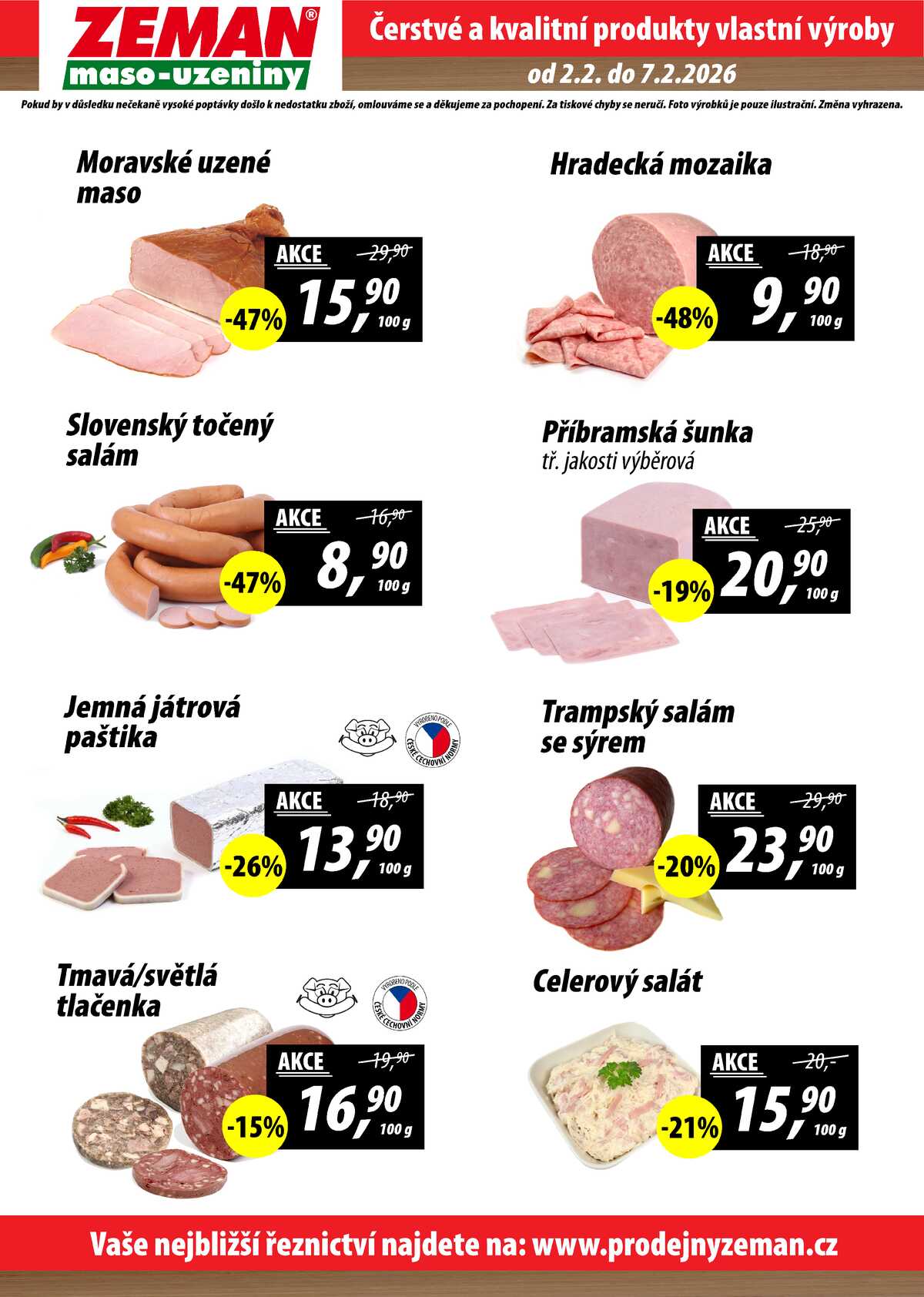 ZEMAN maso-uzeniny akční leták pro vybrané prodejny druhé skupiny od 2.2. do 7.2.2026 strana 2