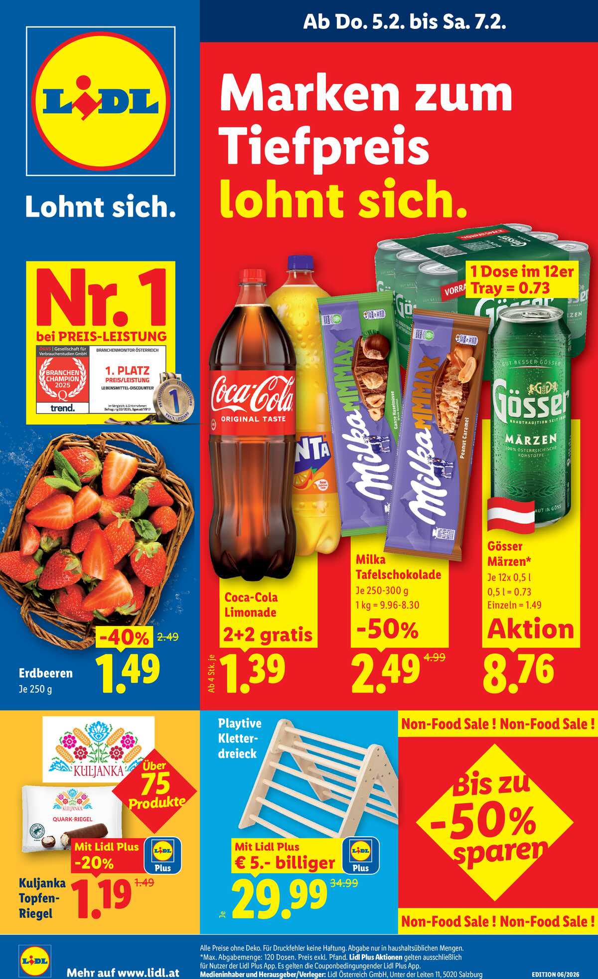 Leták Lidl Rakousko 5.2.-11.2.2026 strana 1