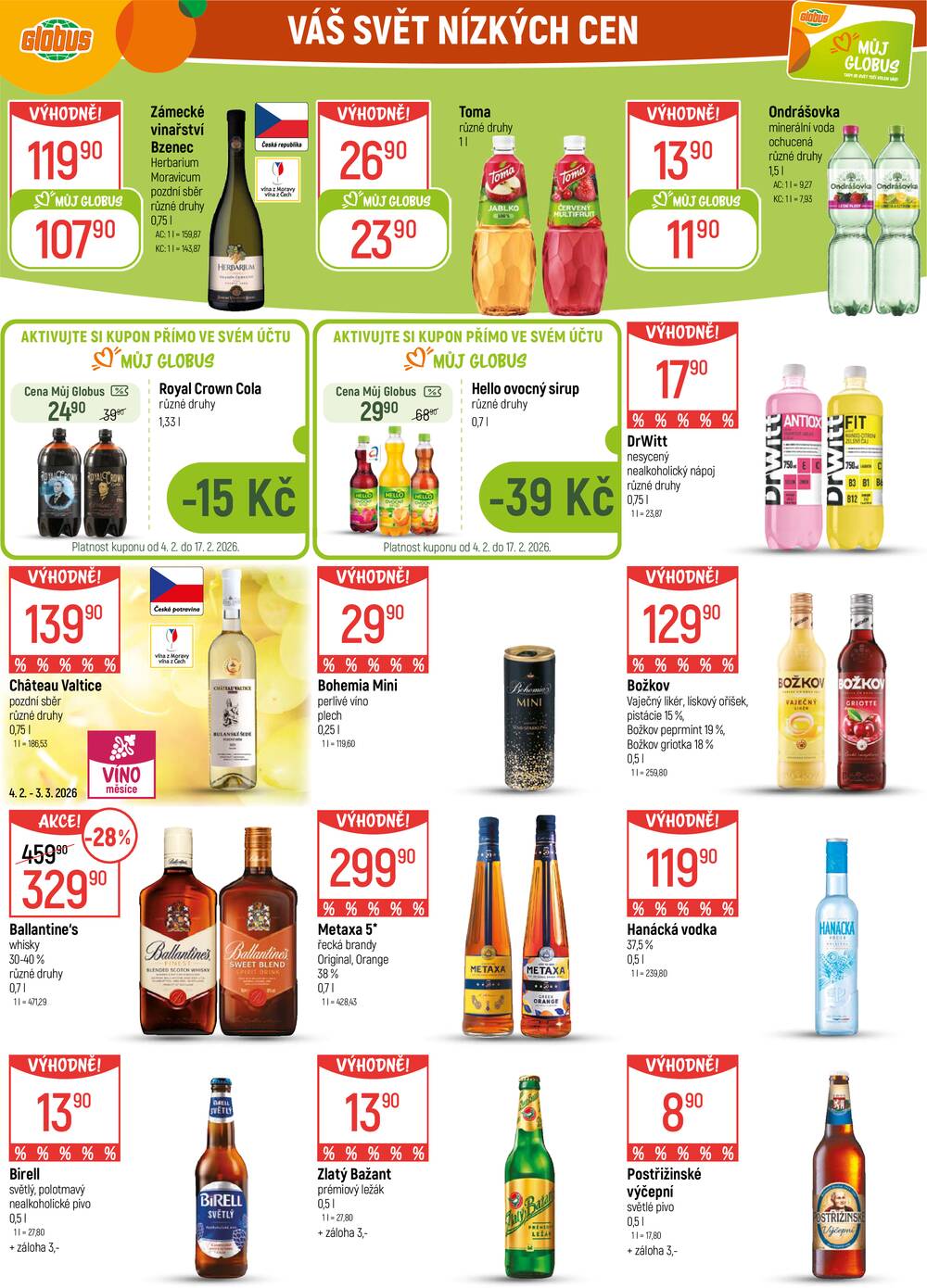 Akční leták Globus 4.2. - 10.2.2026 - Globus Praha - Zličín