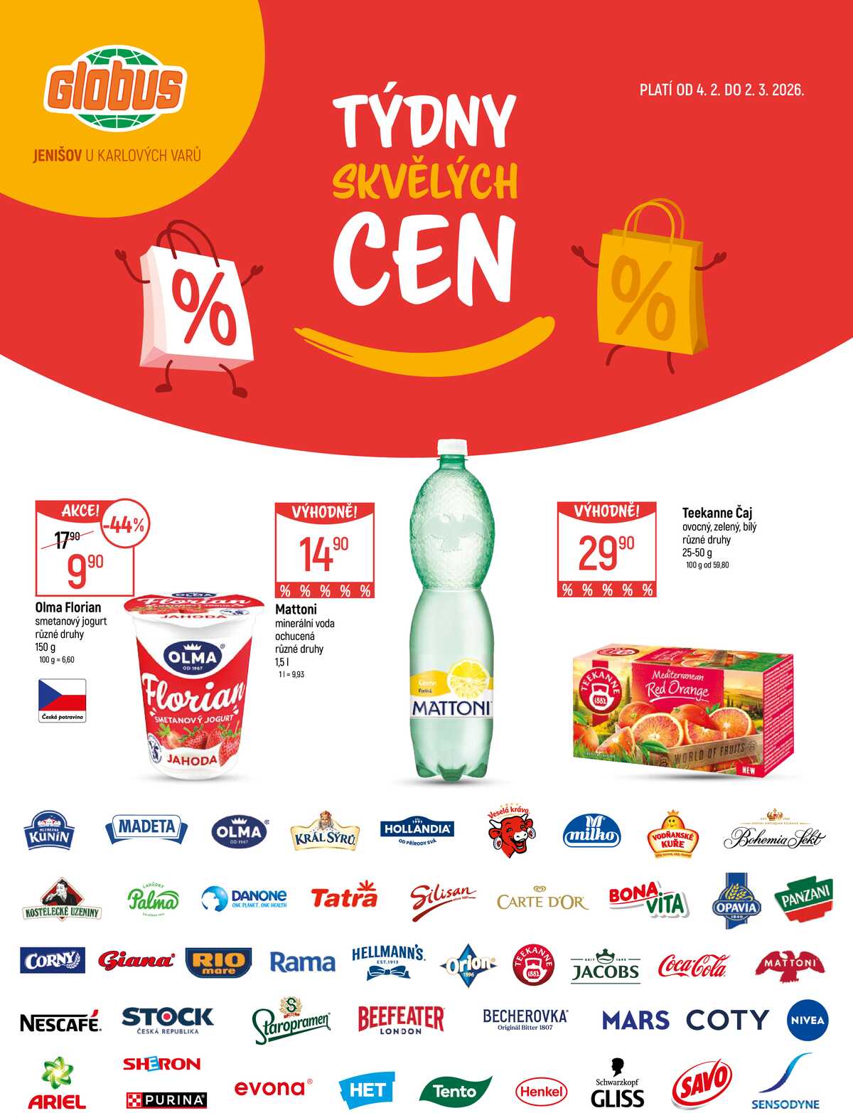 Akční leták Globus 4.2. - 2.3.2026 - Globus Jenišov u Karlových Varů strana 1