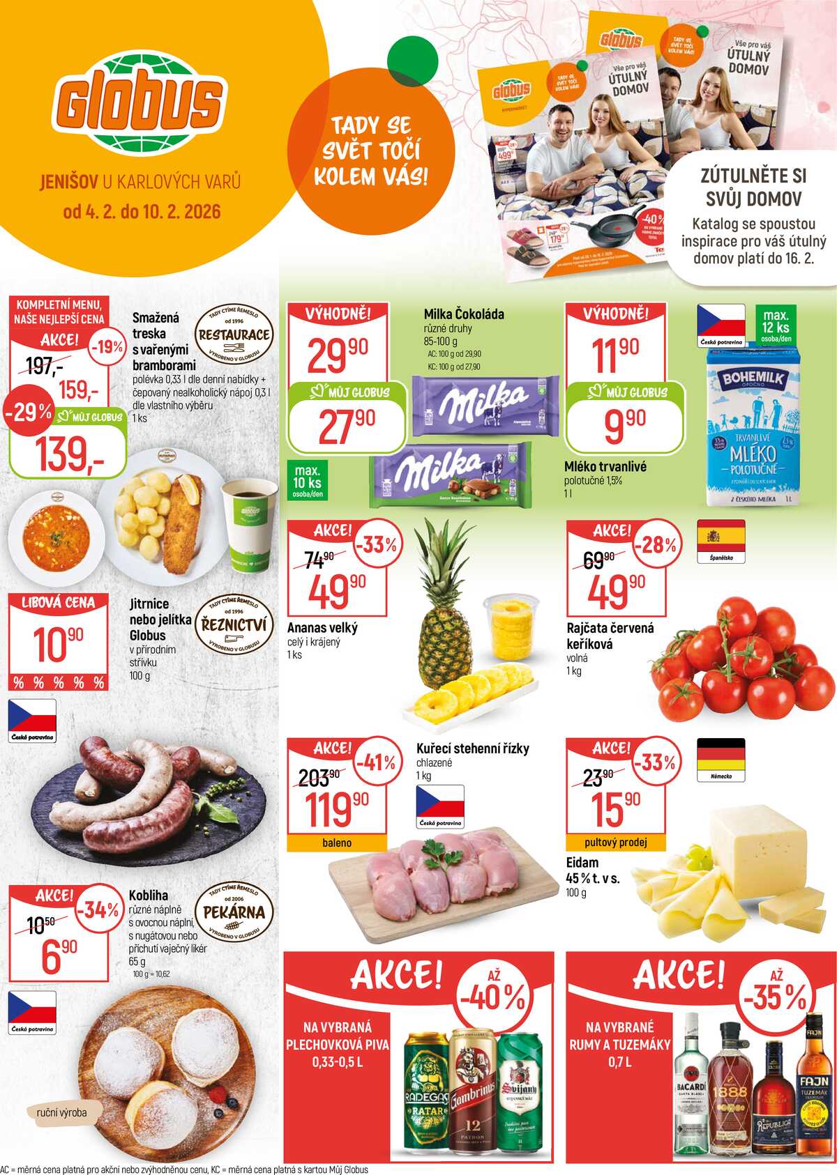 Akční leták Globus 4.2. - 10.2.2026 - Globus Jenišov u Karlových Varů strana 1