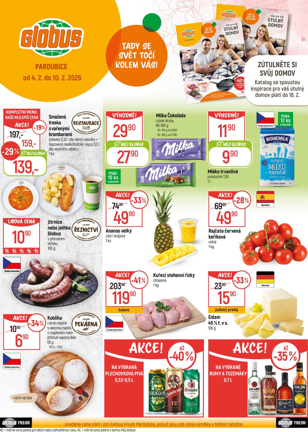 Akční leták Globus 4.2. - 10.2.2026 - Globus Pardubice strana 1