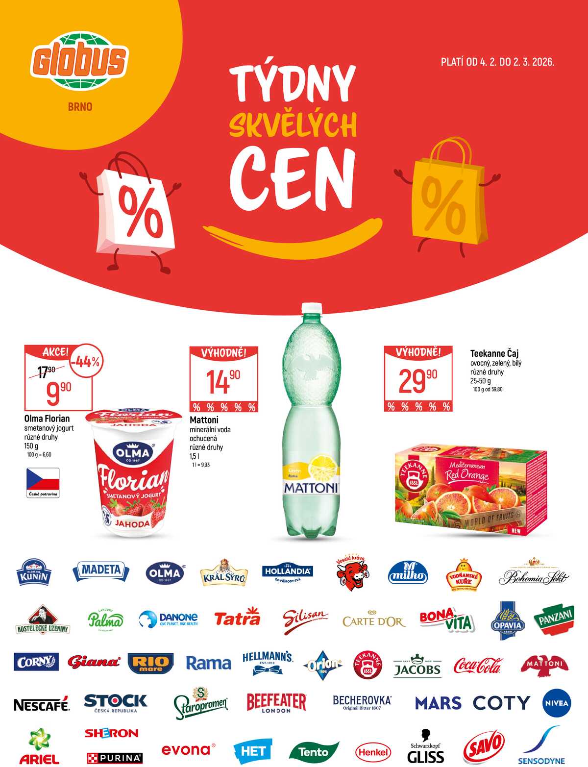 Akční leták Globus 4.2. - 2.3.2026 - Globus Brno Ivanovice strana 1