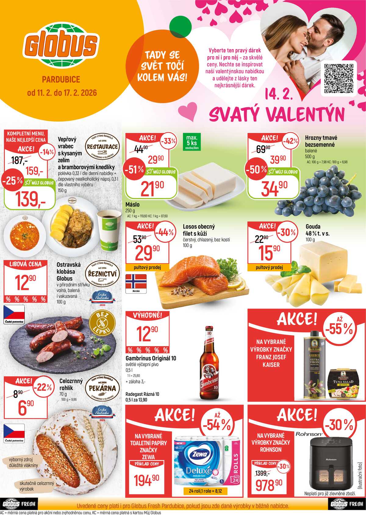 Akční leták Globus 11.2. - 17.2.2026 - Globus Pardubice strana 1